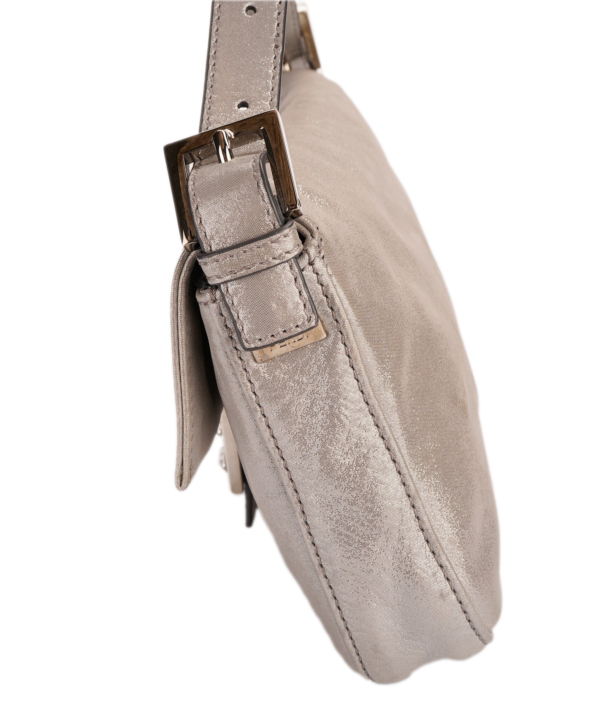 Fendi Fendi metallic silver baguette with crystal buckle - AJC0844