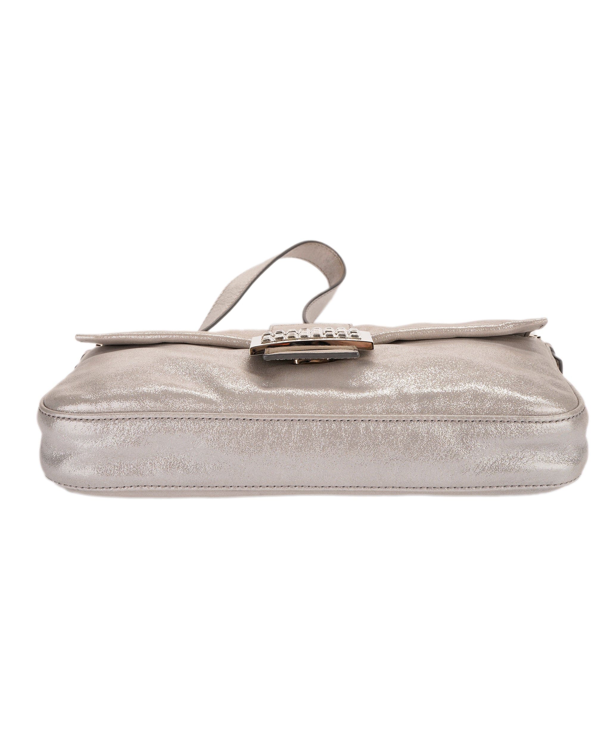 Fendi Fendi metallic silver baguette with crystal buckle - AJC0844
