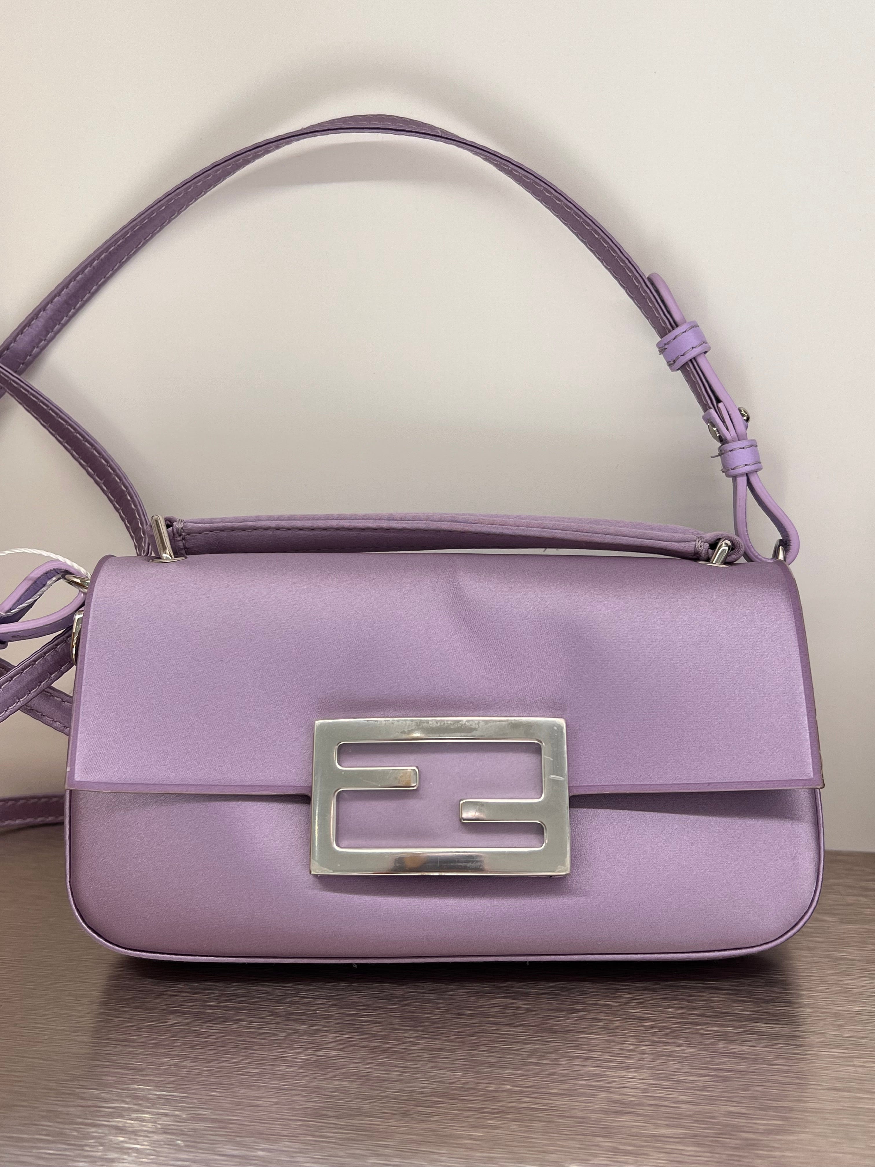 Fendi Fendi mini purple bag baguette silk phone pouch SKCX4043