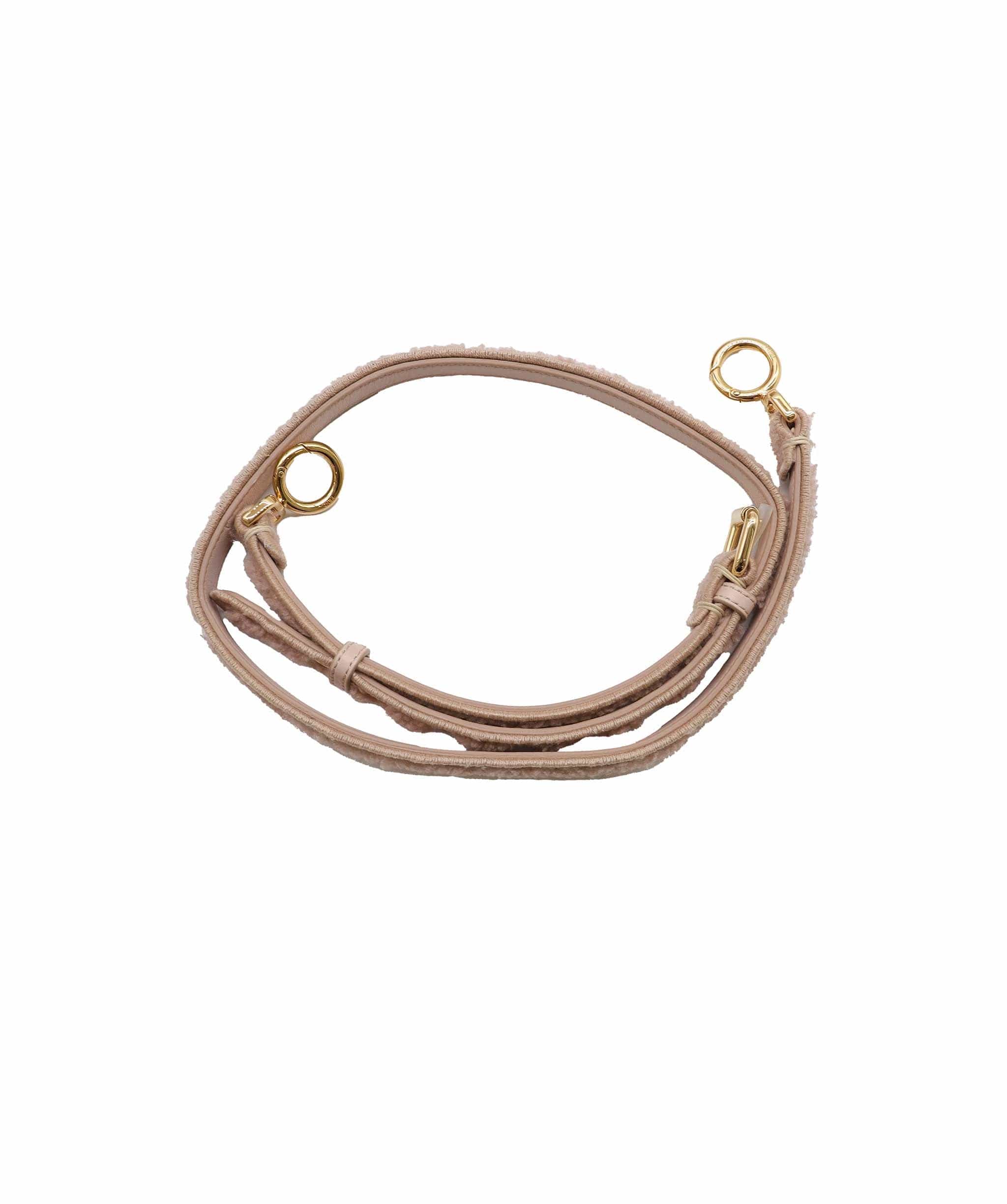 Fendi Fendi Nude Shearling Peekaboo Bag GHW AGC2033