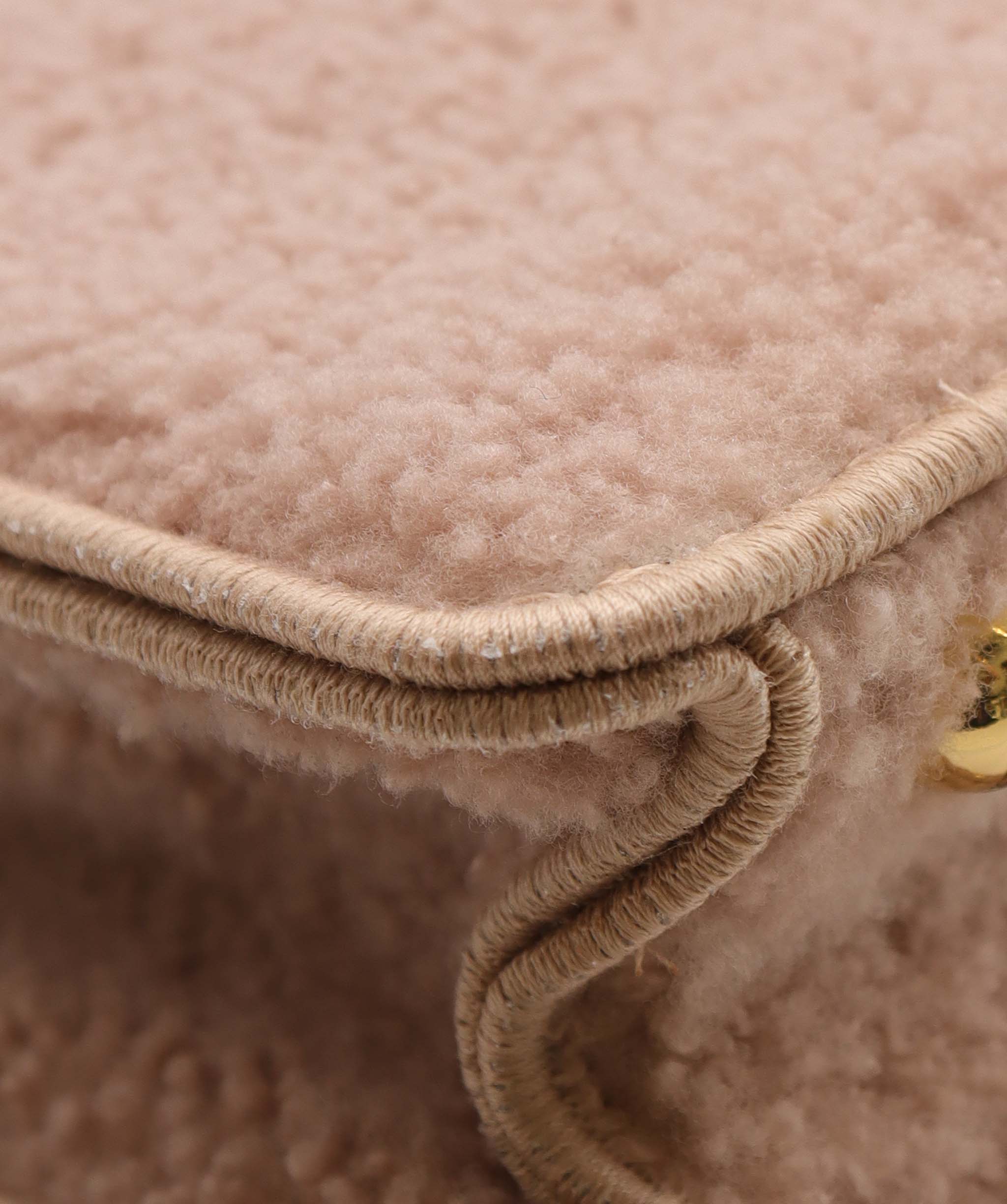 Fendi Fendi Nude Shearling Peekaboo Bag GHW AGC2033