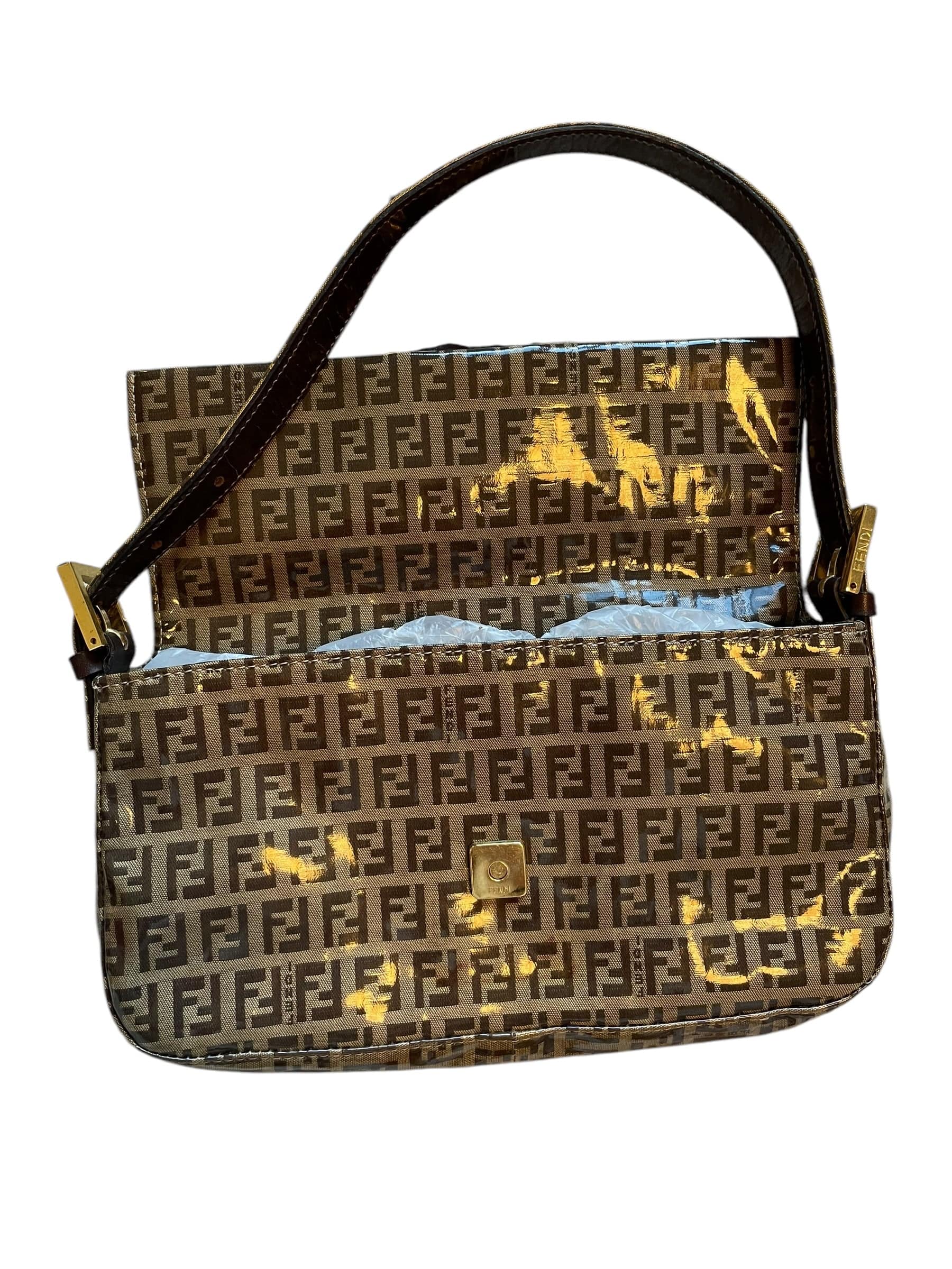 Fendi Fendi Zucchini Brown Patent VIntage Baguette DXBK0453
