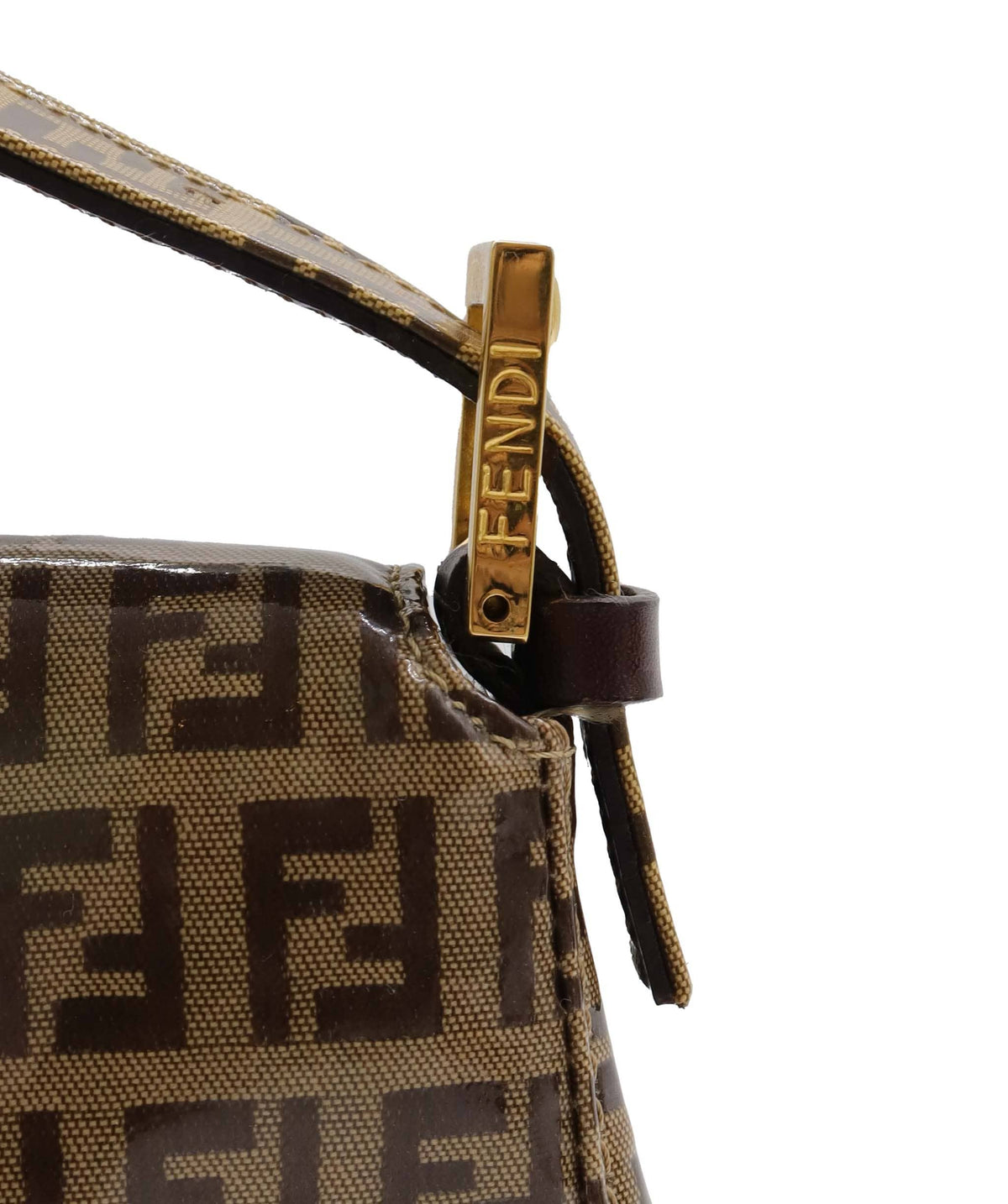 Fendi Fendi Zucchini Brown Patent VIntage Baguette DXBK0453