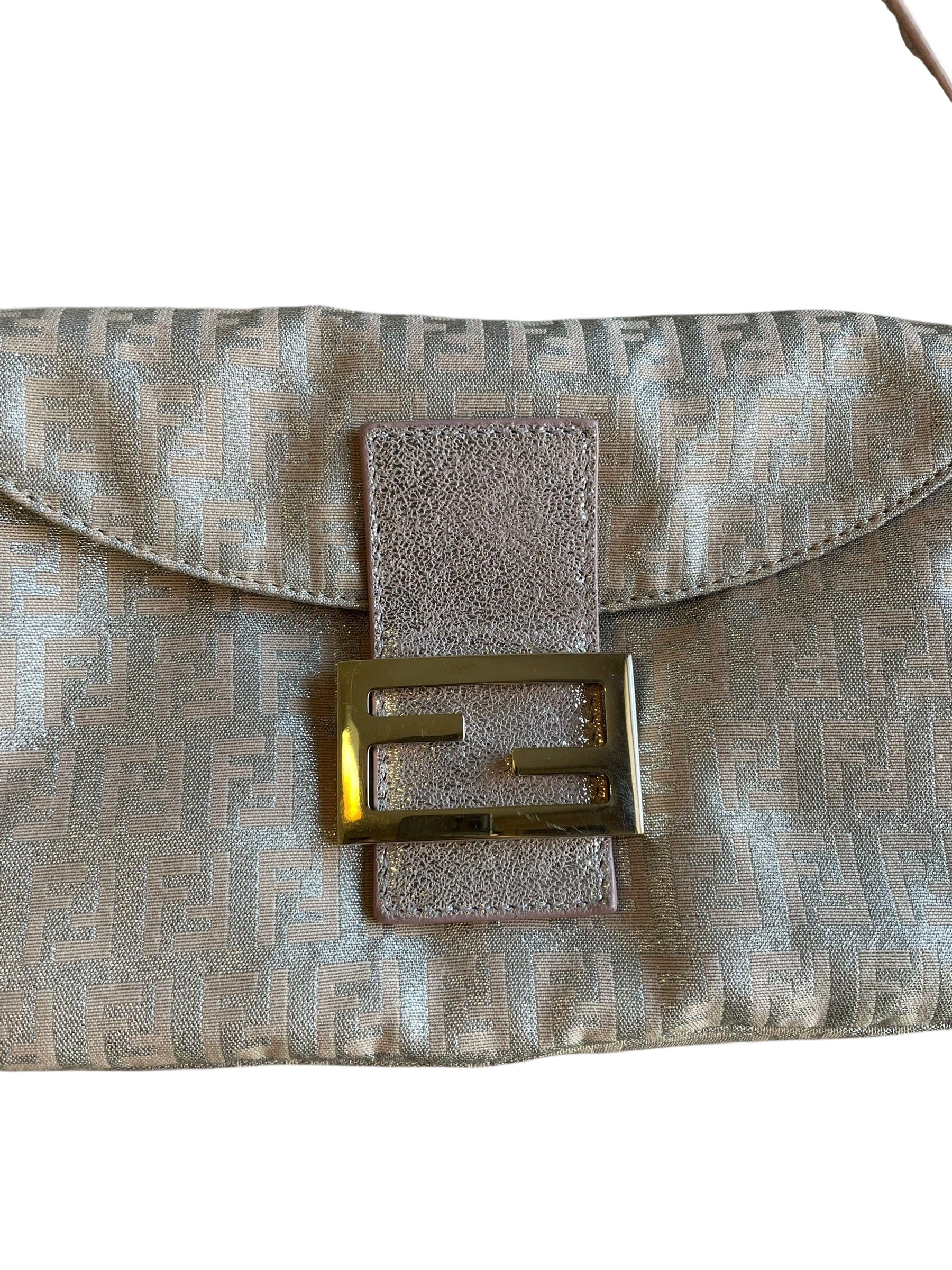 Fendi Fendi Zucchino Baguette Glitter Pink DXBK0501