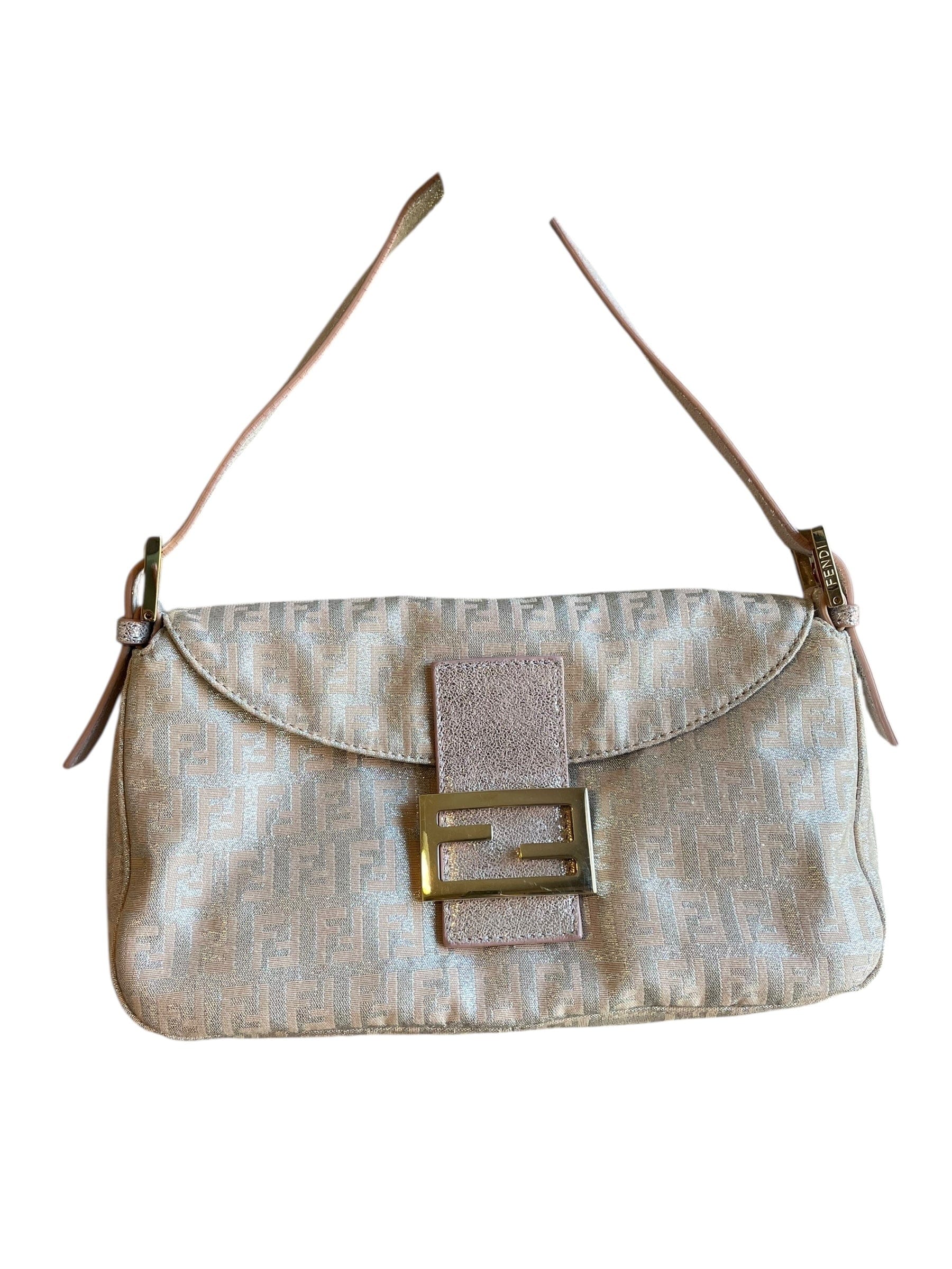 Fendi Fendi Zucchino Baguette Glitter Pink DXBK0501