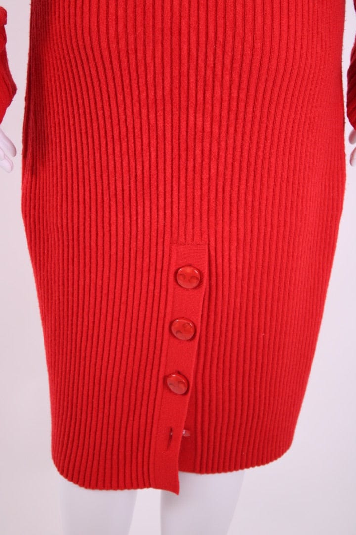 Fendi Fendi L/S Rib Knit Jumper Dress Red