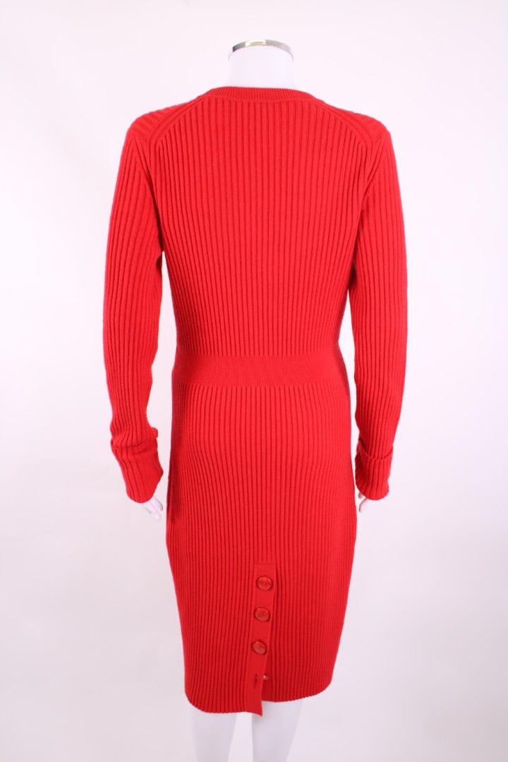 Fendi Fendi L/S Rib Knit Jumper Dress Red