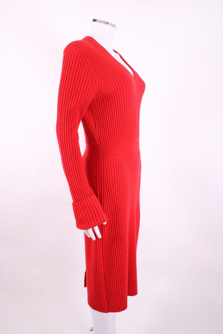Fendi Fendi L/S Rib Knit Jumper Dress Red