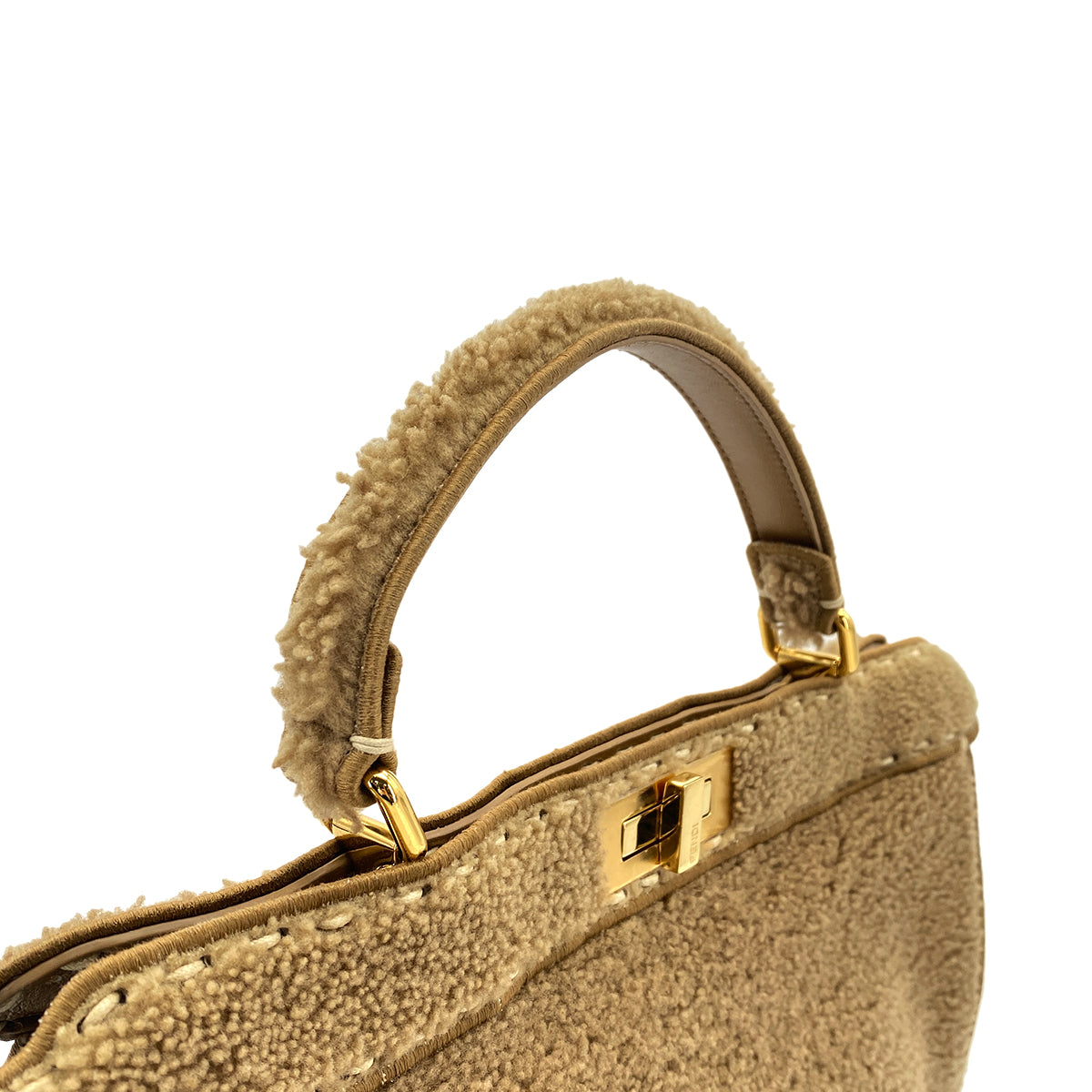 FENDI FENDI PEEKABOO ISEEU HAND SHOULDER BAG MOUTON BROWN 8BN328 90304729