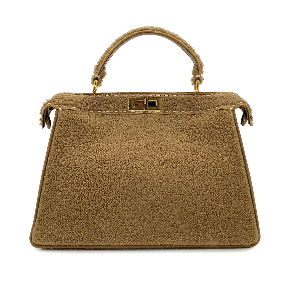 FENDI FENDI PEEKABOO ISEEU HAND SHOULDER BAG MOUTON BROWN 8BN328 90304729