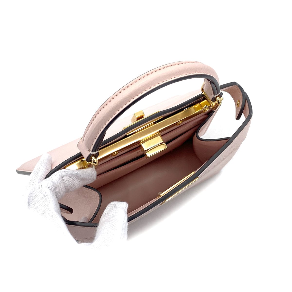 FENDI FENDI PEEKABOO ISEEU PETIT HAND SHOULDER BAG PINK LEATHER 8BN335 90304717