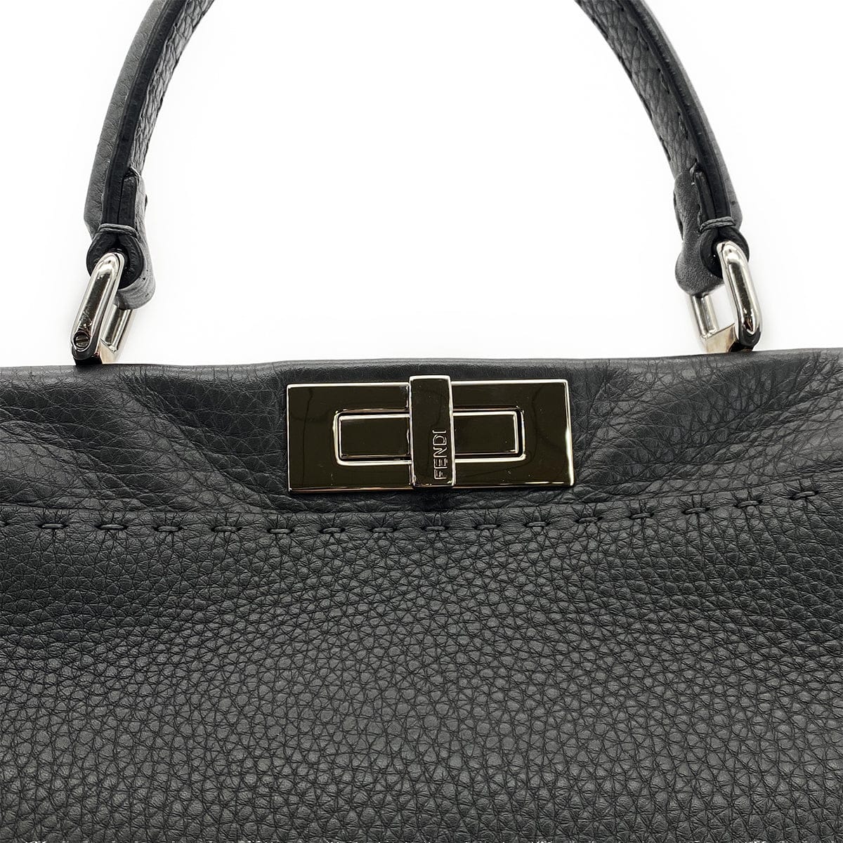 FENDI FENDI PEEKABOO REGULAR SELLERIA HAND SHOULDER BAG LEATHER DARK GRAY 8BN290 90304718