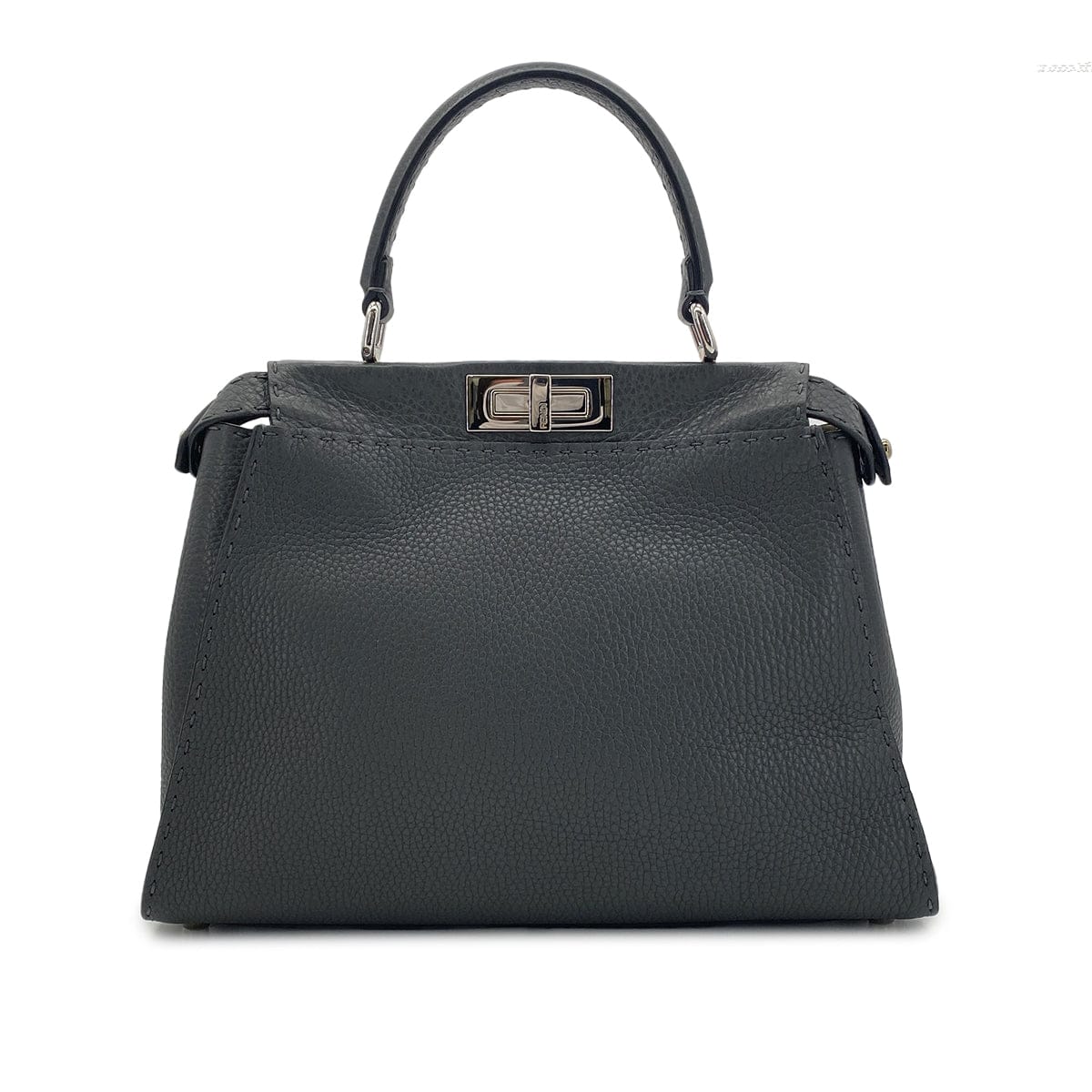 FENDI FENDI PEEKABOO REGULAR SELLERIA HAND SHOULDER BAG LEATHER DARK GRAY 8BN290 90304718