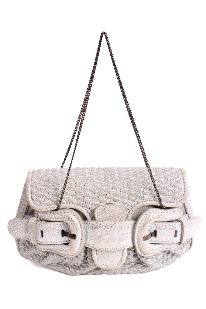 Fendi Fendi Mini B Bis Evening Bag Silver