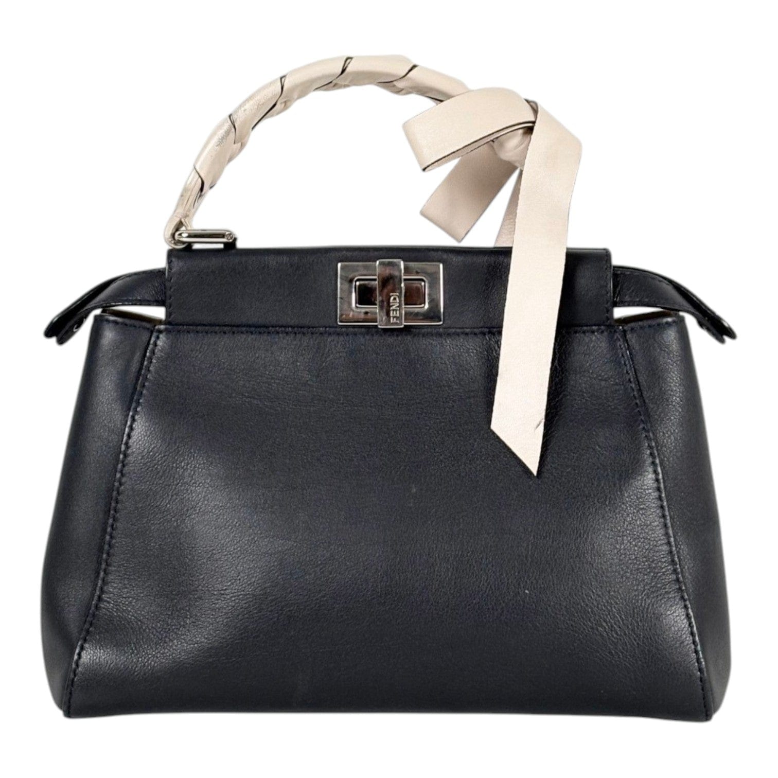 Fendi Fendi Mini Peekaboo Navy/Cream Handle Bag