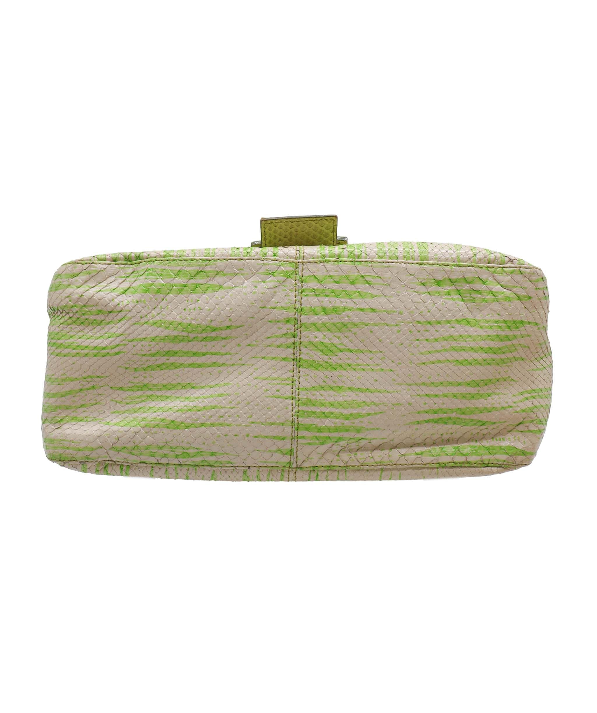 Fendi Fendi Embossed Baguette Green and Beige DXBS1819