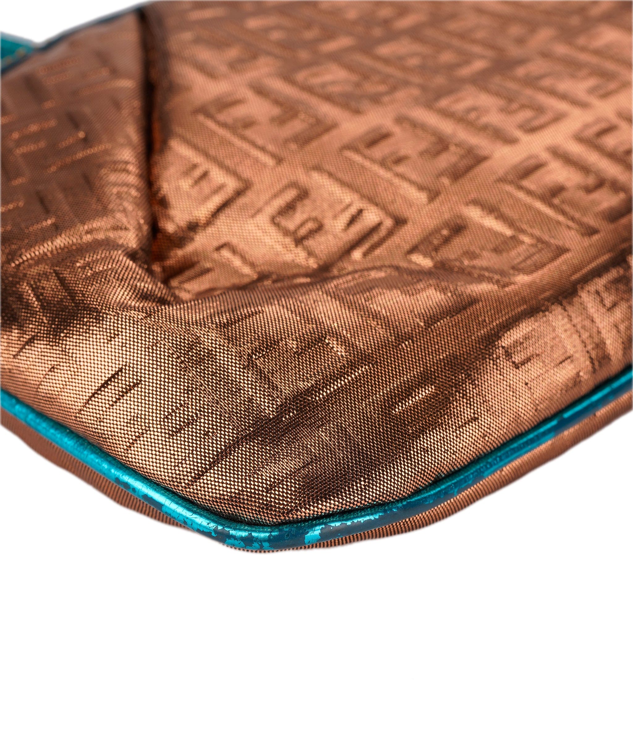 Fendi Fendi Zucchino Metallic Pochette Bronze & Blue DXBS1804