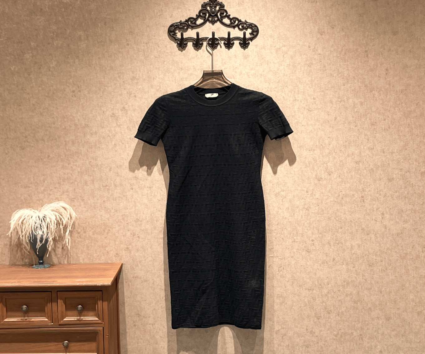 Fendi Fendi Black Double F All-over Print Knit Dress / Size 38 / 99% New / 42051 SGC42051