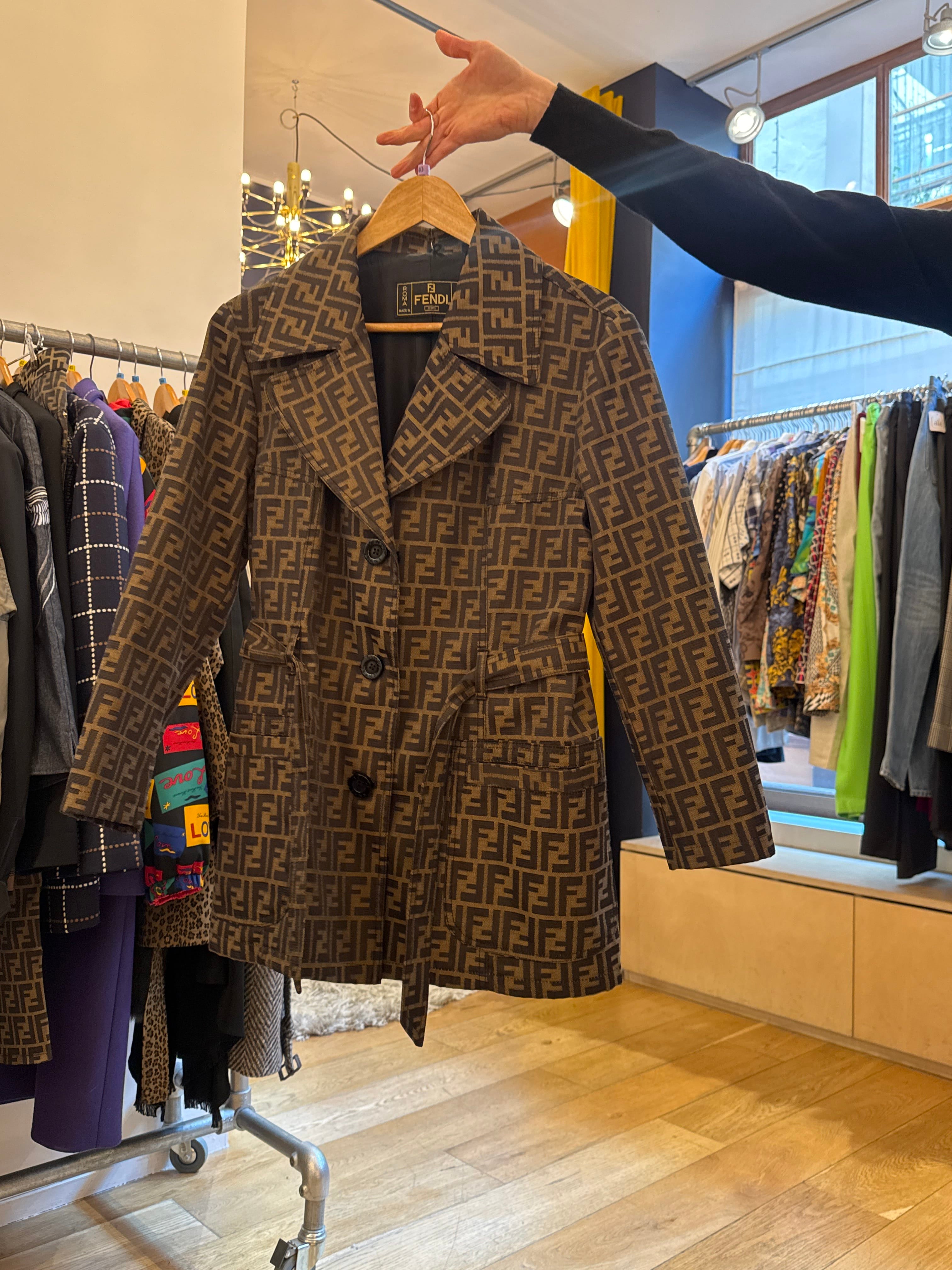 Fendi FENDI ZUCCA MONOGRAM TRENCH AGC3336