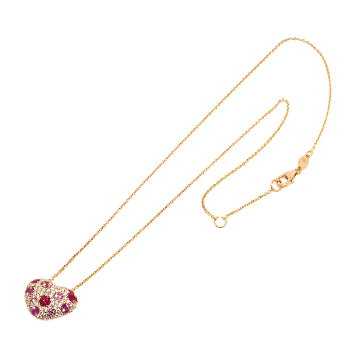 Ponte Vecchio PinkSapphire 1.19ct Diamond 0.74ct Necklace 18K PG 750 902997731