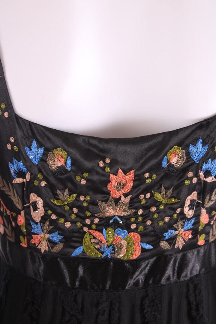Galliano Galliano S/S Embroidered Tunic Dress Black/ Peach M