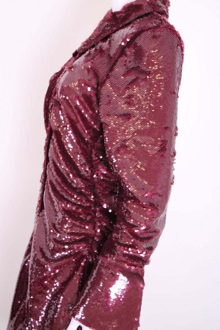 Ganni Ganni L/S Sequin Dress Burgundy 38
