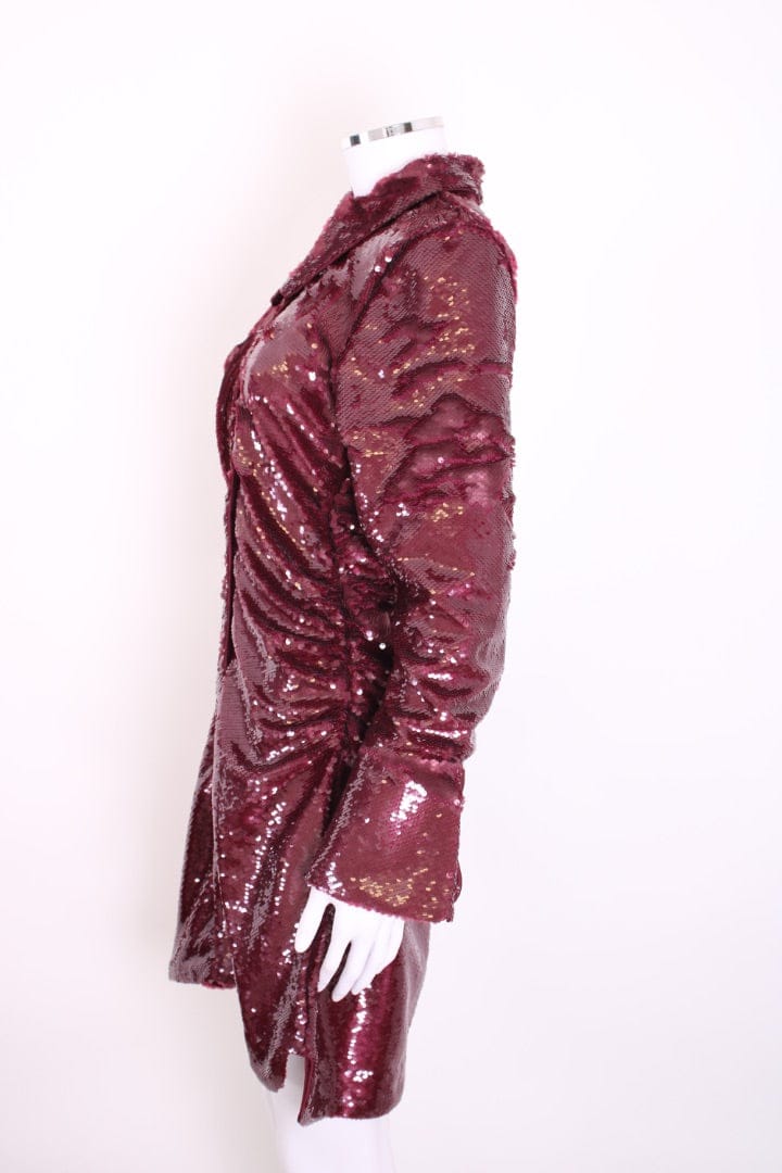 Ganni Ganni L/S Sequin Dress Burgundy 38