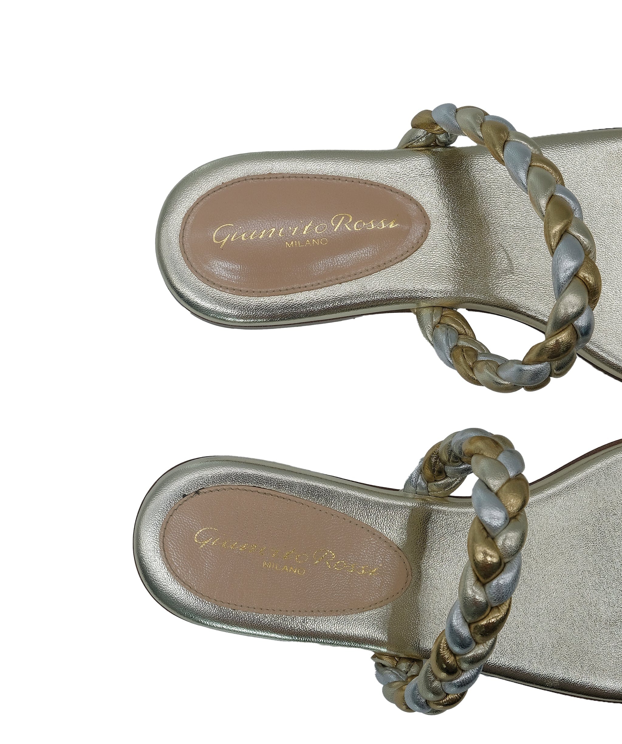 Gianvito Rossi GIanvito Rossi Flat Sandals Gold/Silver 37 RJC3278