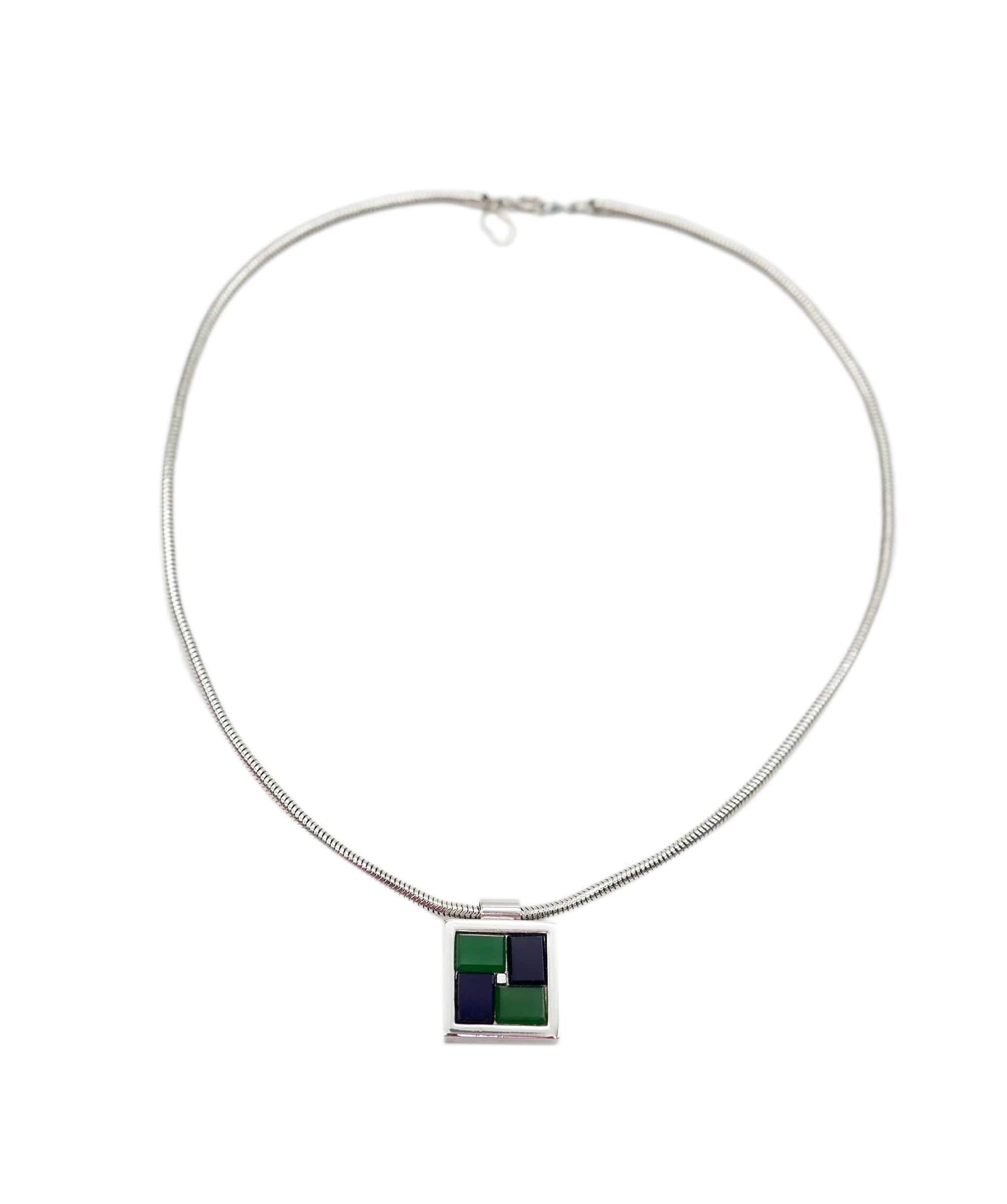 Givenchy Givenchy blue & green silver earring and necklace set - AJC0832