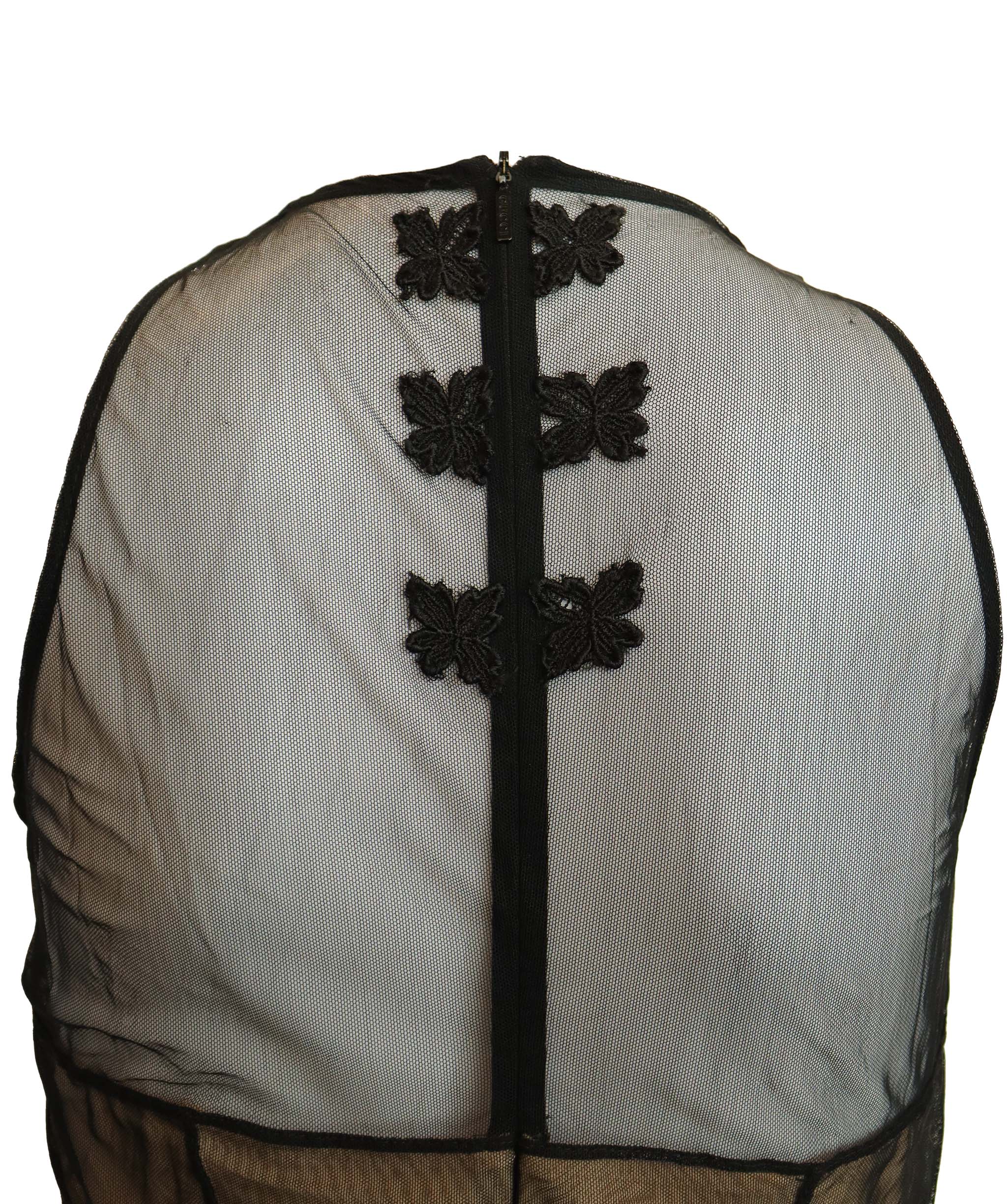 Gucci 2001 documented gucci by tom ford black and nude mesh dress AGC2913