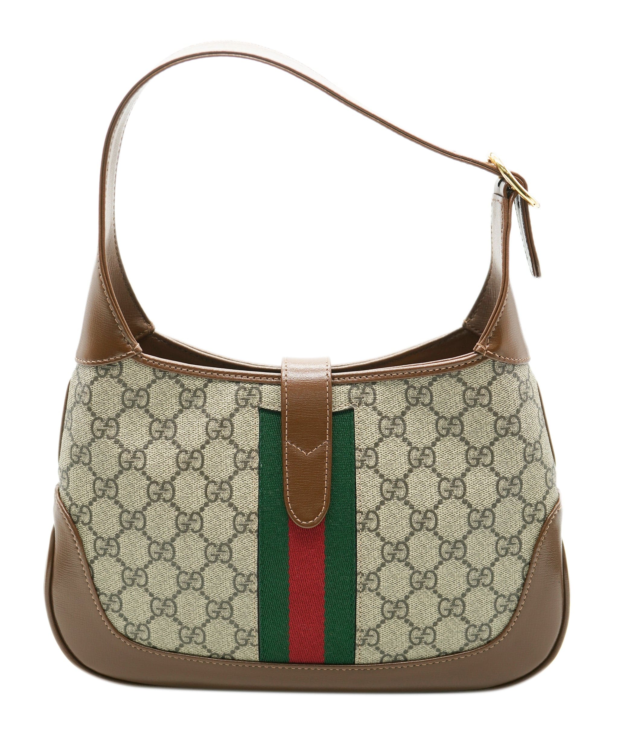 Gucci Gucci Brown Beige GG Canvas Small 1961 Jackie Hobo ABC0712