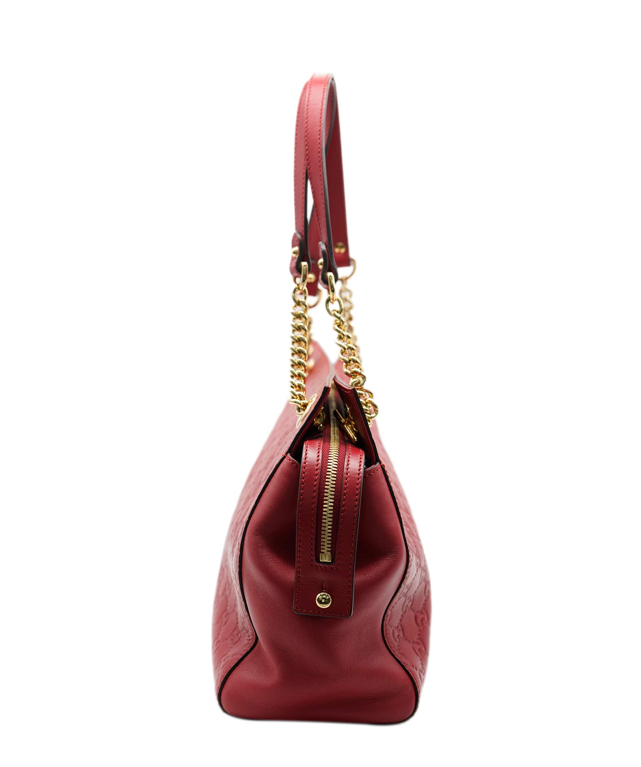 Gucci Gucci Gussima Red Shoulder Bag ALC0941
