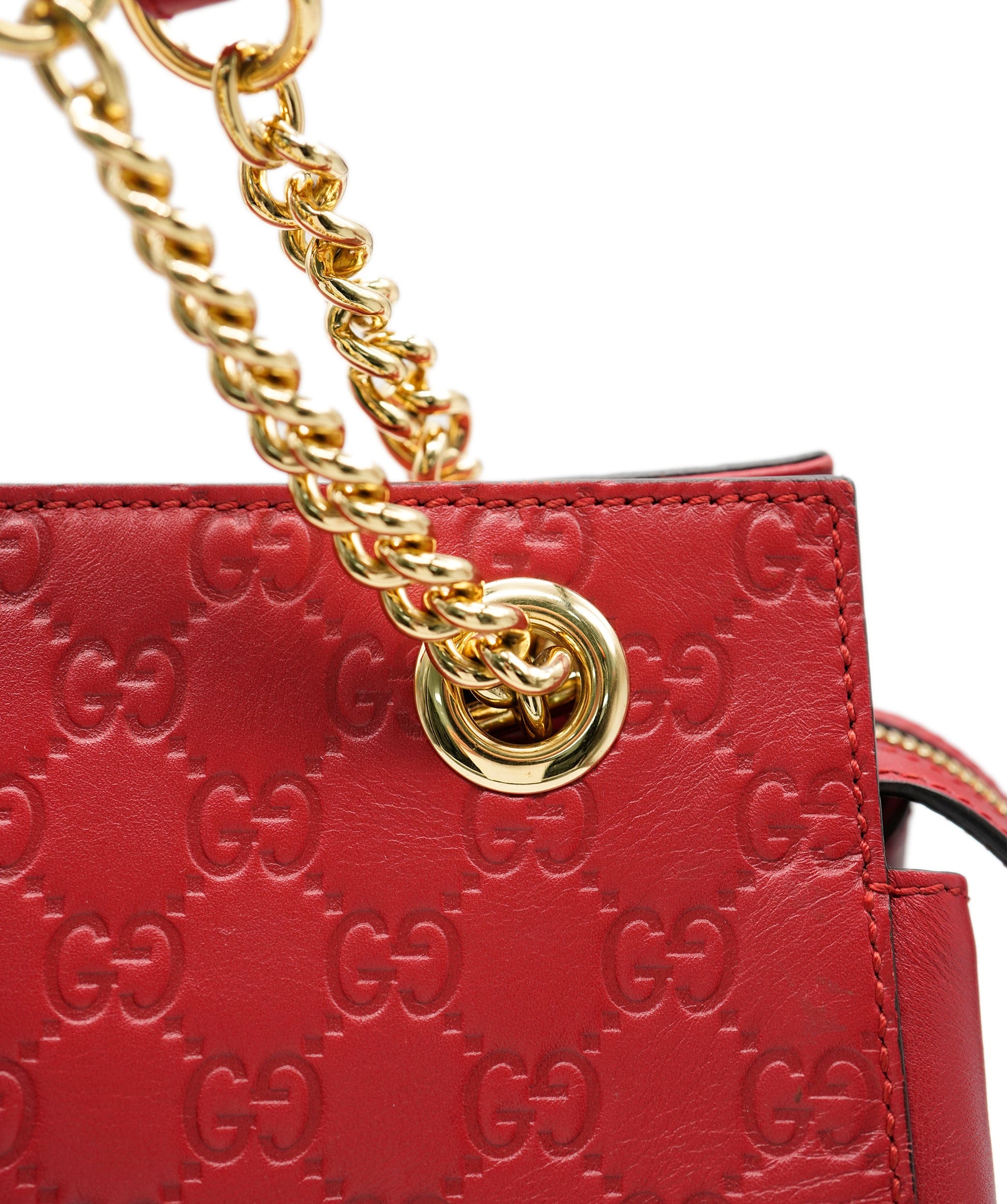 Gucci Gucci Gussima Red Shoulder Bag ALC0941