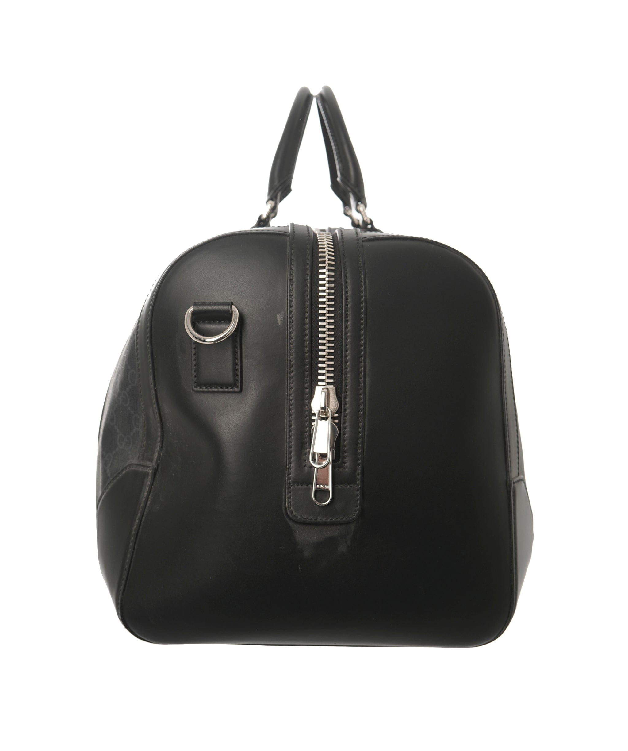 Gucci GUCCI Leather-Trimmed Monogrammed Coated-Canvas Holdall - APC0007