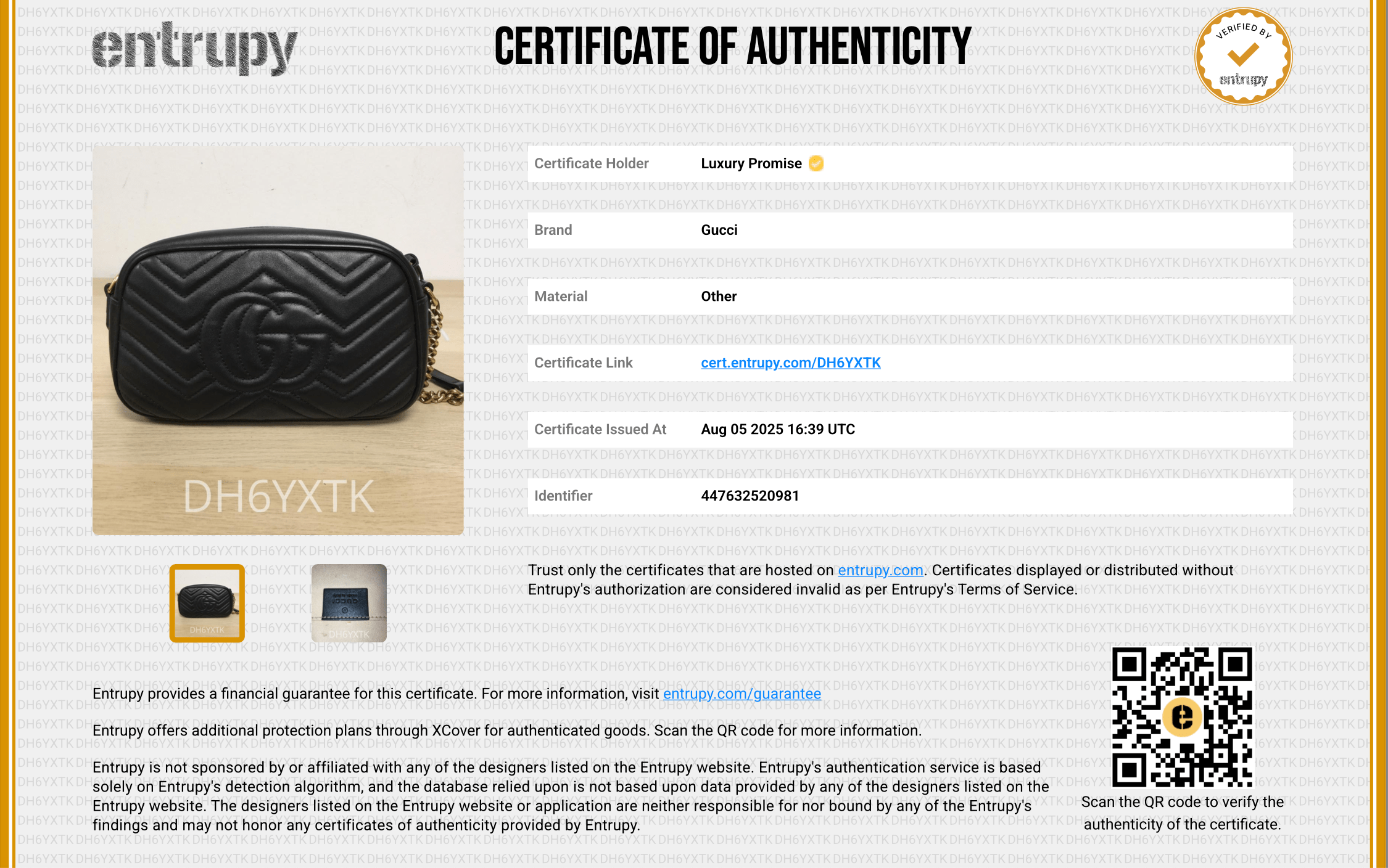 Gucci Gucci Marmont Chevron Crossbody ALC1760