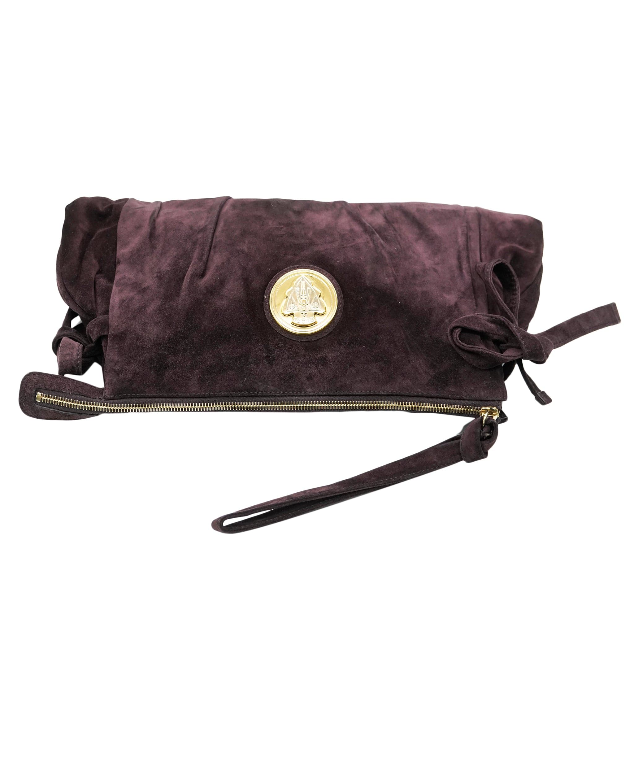 Gucci Gucci (Tom Ford Era) Large Grape Suede Hysteria Clutch ALC2455