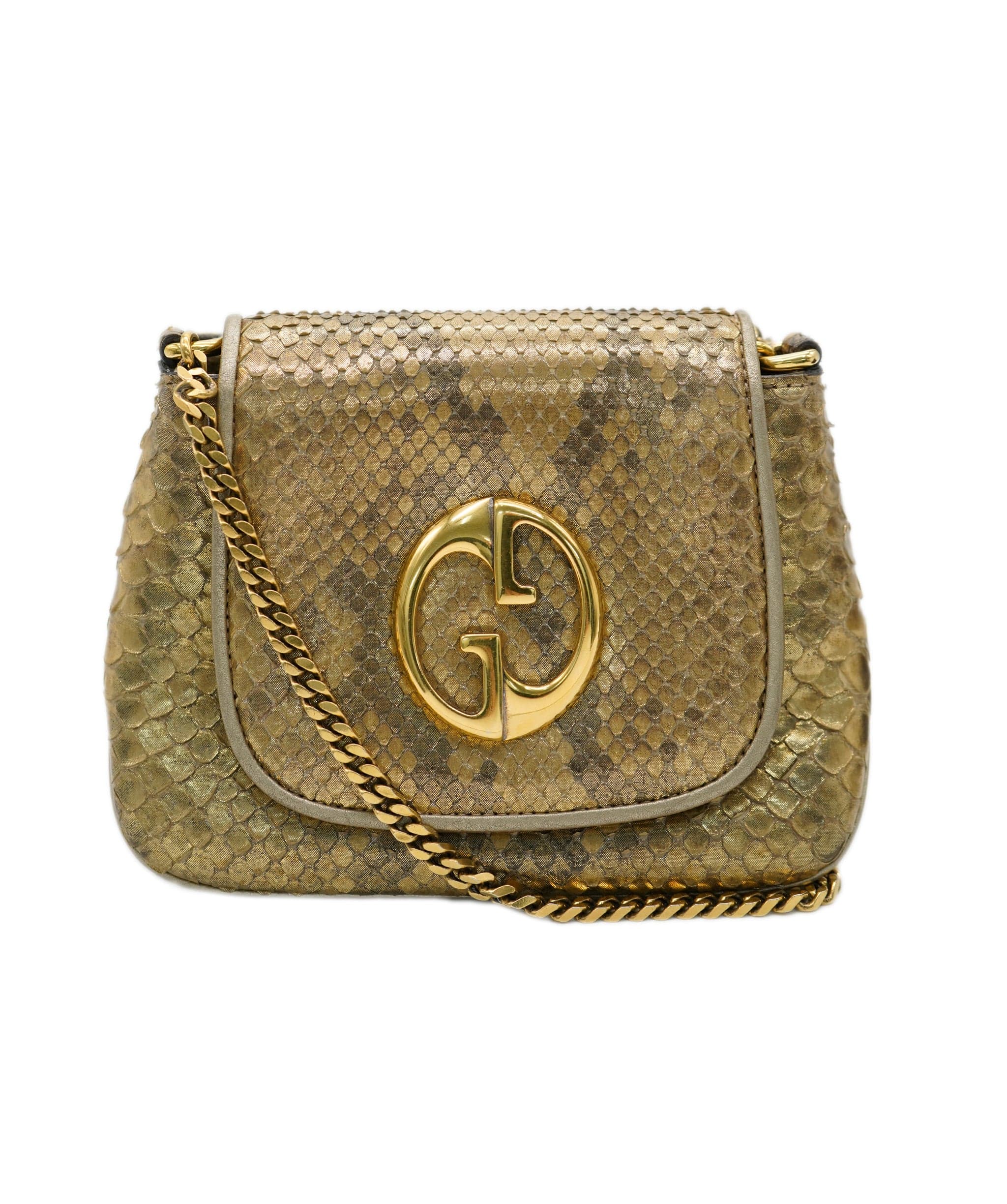 Gucci Gucci vintage python gold crossbody bag - AJC0783