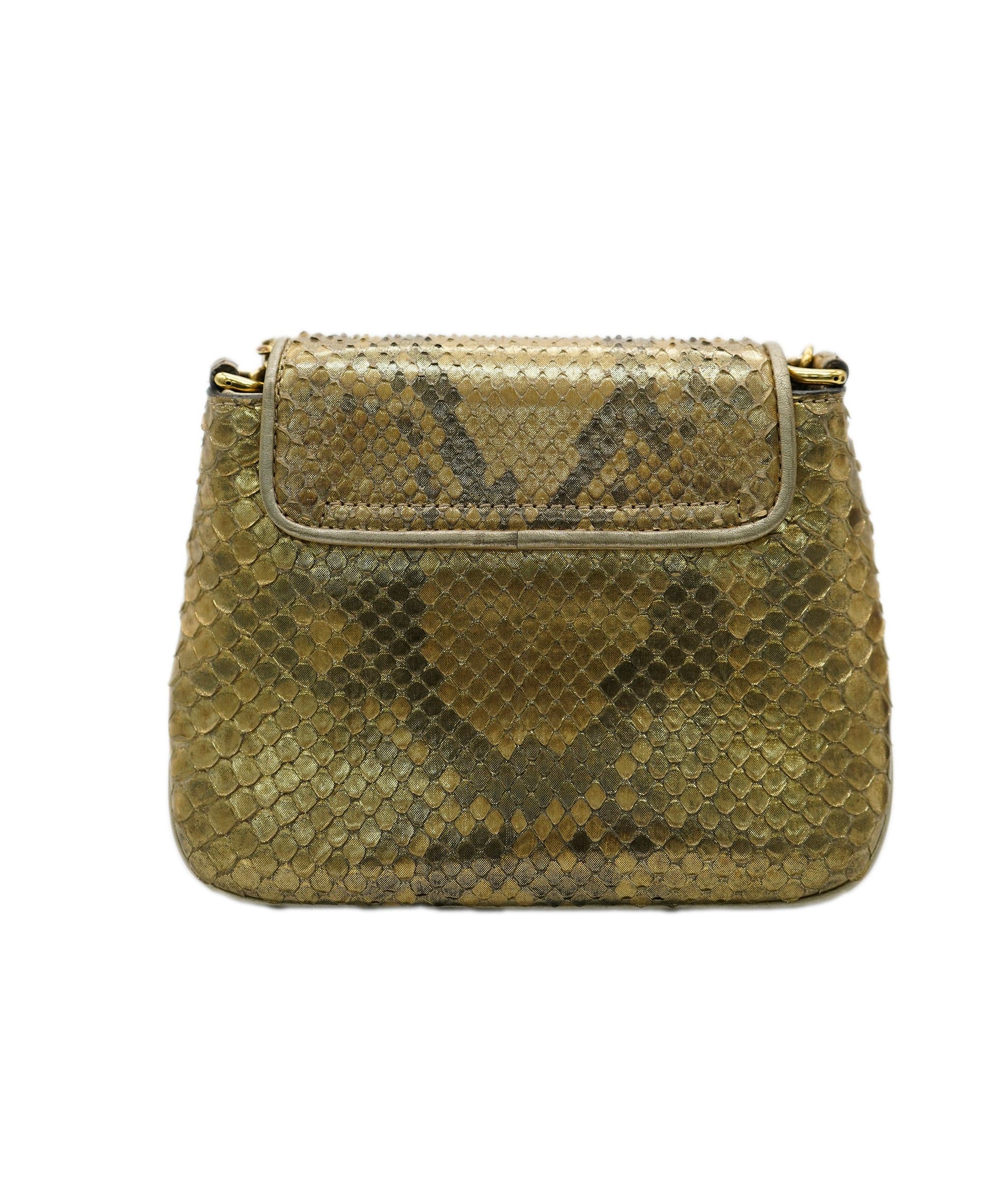 Gucci Gucci vintage python gold crossbody bag - AJC0783