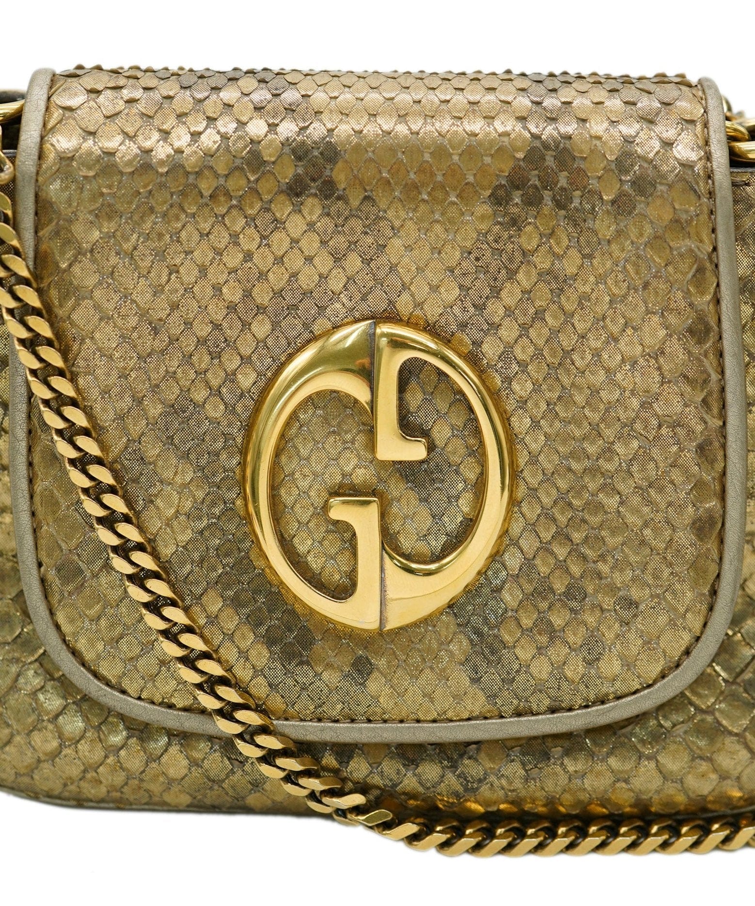 Gucci Gucci vintage python gold crossbody bag - AJC0783