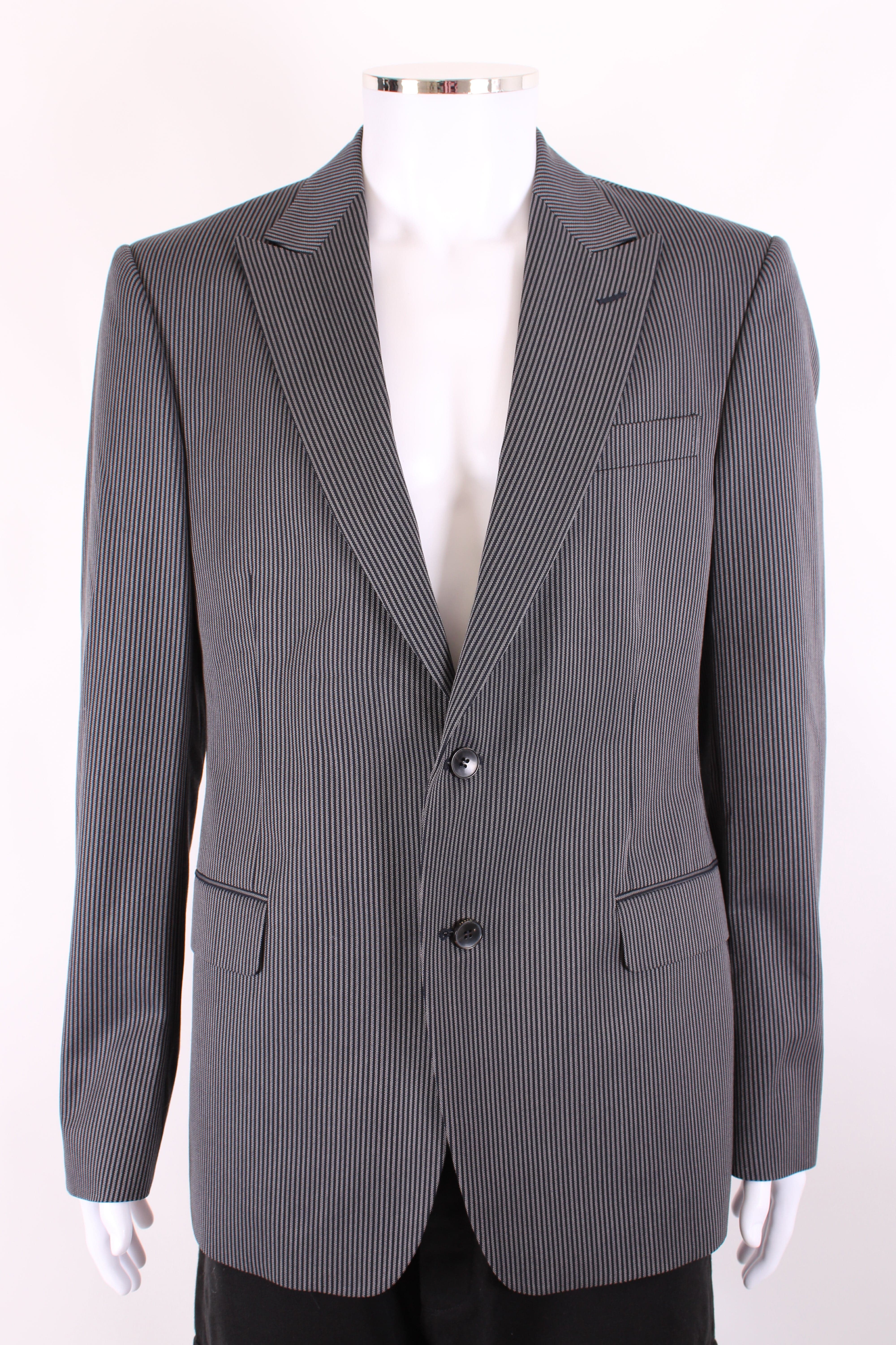 Gucci Gucci Stripe Blazer Grey/ Black 52