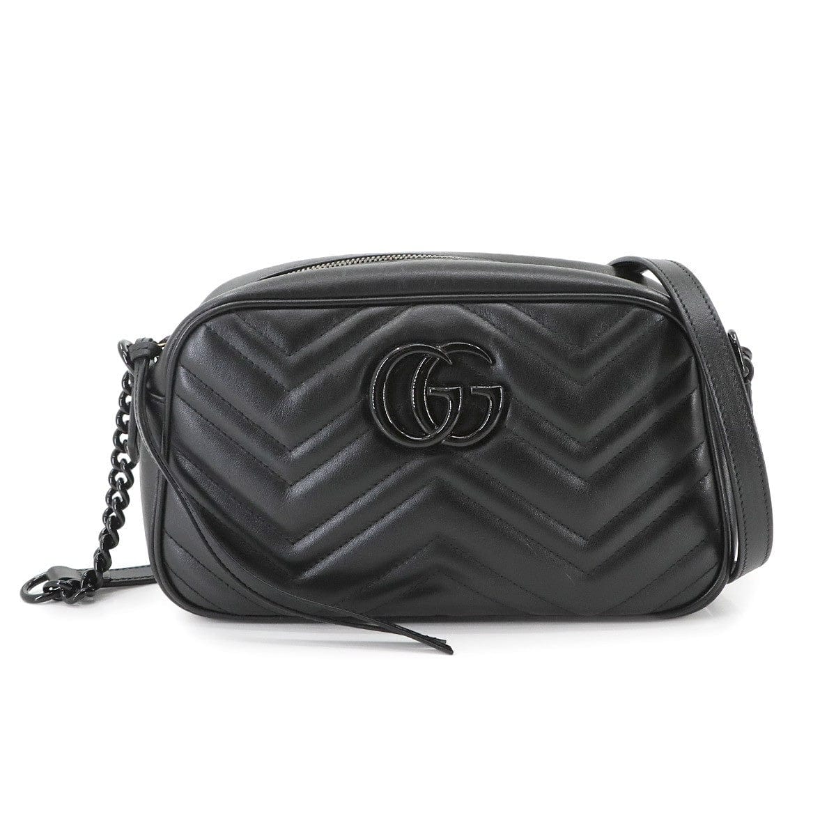 GUCCI GUCCI GG Marmont Chain Shoulder Bag Leather Black 447632 Purse 90299376