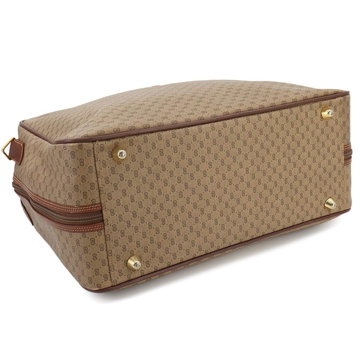 GUCCI GUCCI GG Plus Boston Shoulder Bag PVC Leather Beige Brown Sherry Line 90256266