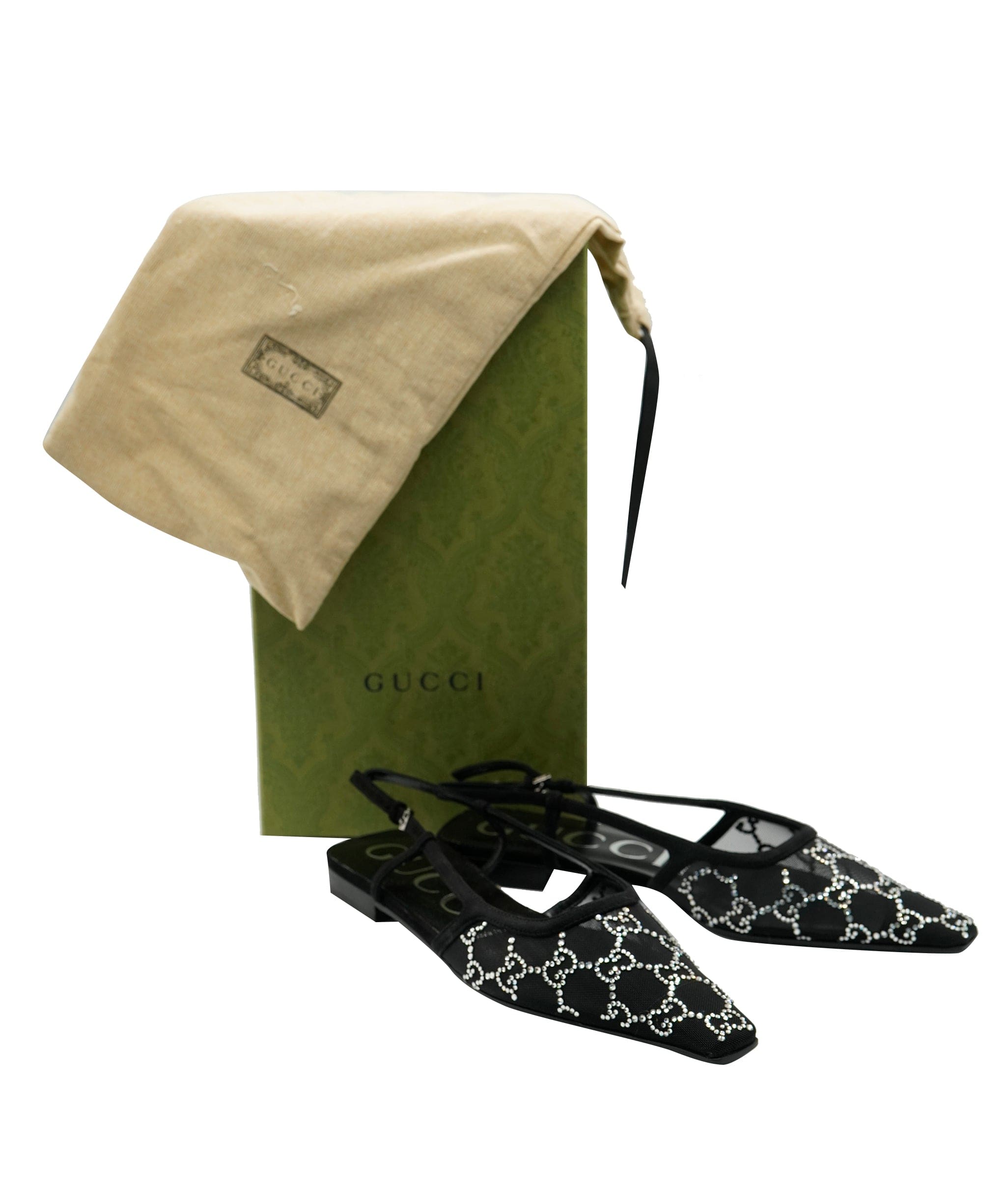 Gucci Gucci GG Diamonte Black Flats 37.5 ALC2645