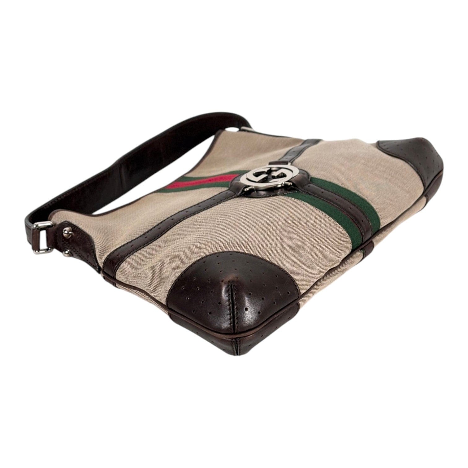 Gucci Gucci Beige Canvas Shoulder Bag