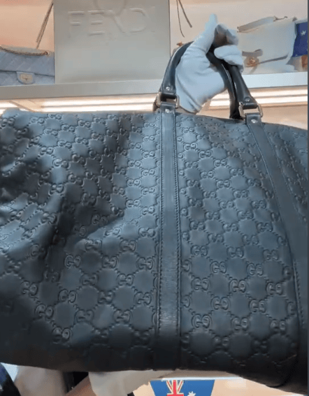 Gucci Gucci GG Black Leather Travel Bag 50cm with Strap