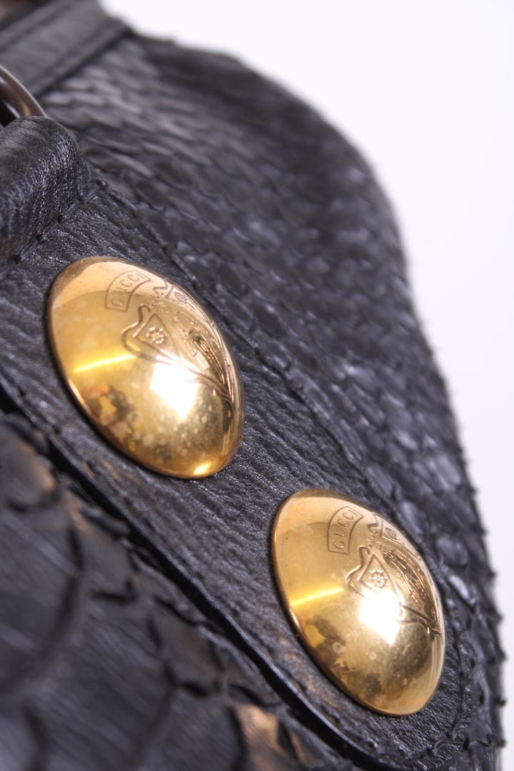 Gucci Gucci Hysteria Python Bowling Bag Black