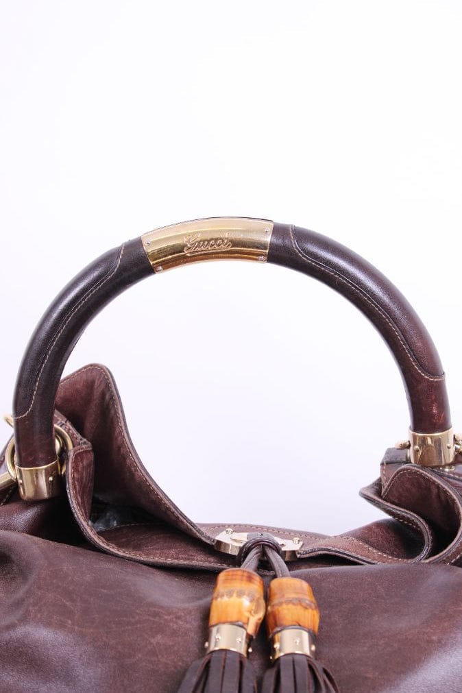 Gucci Gucci Indy Hobo Tassel Bag Brown