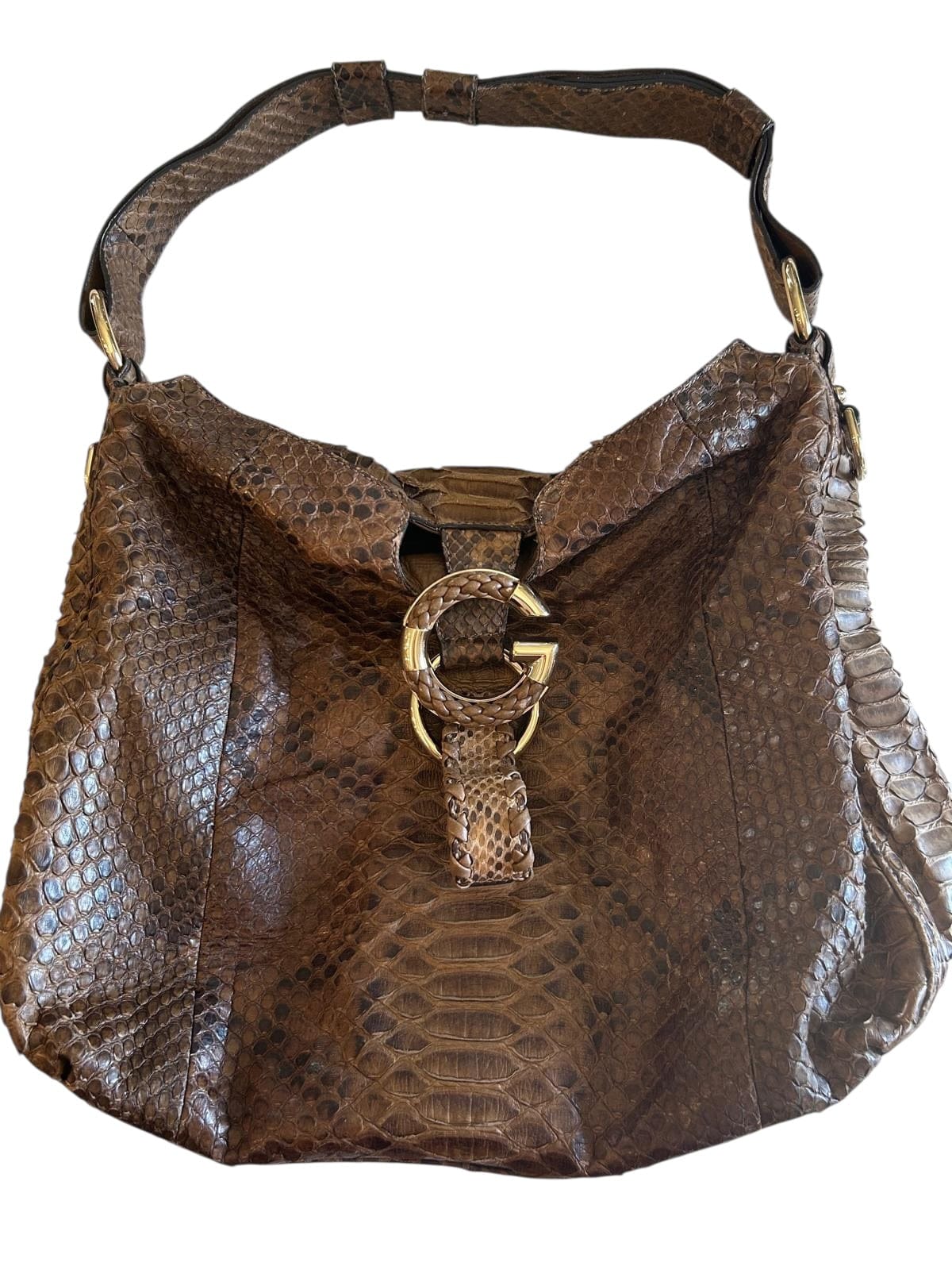 Gucci Gucci Python Leather Shoulder Bag
