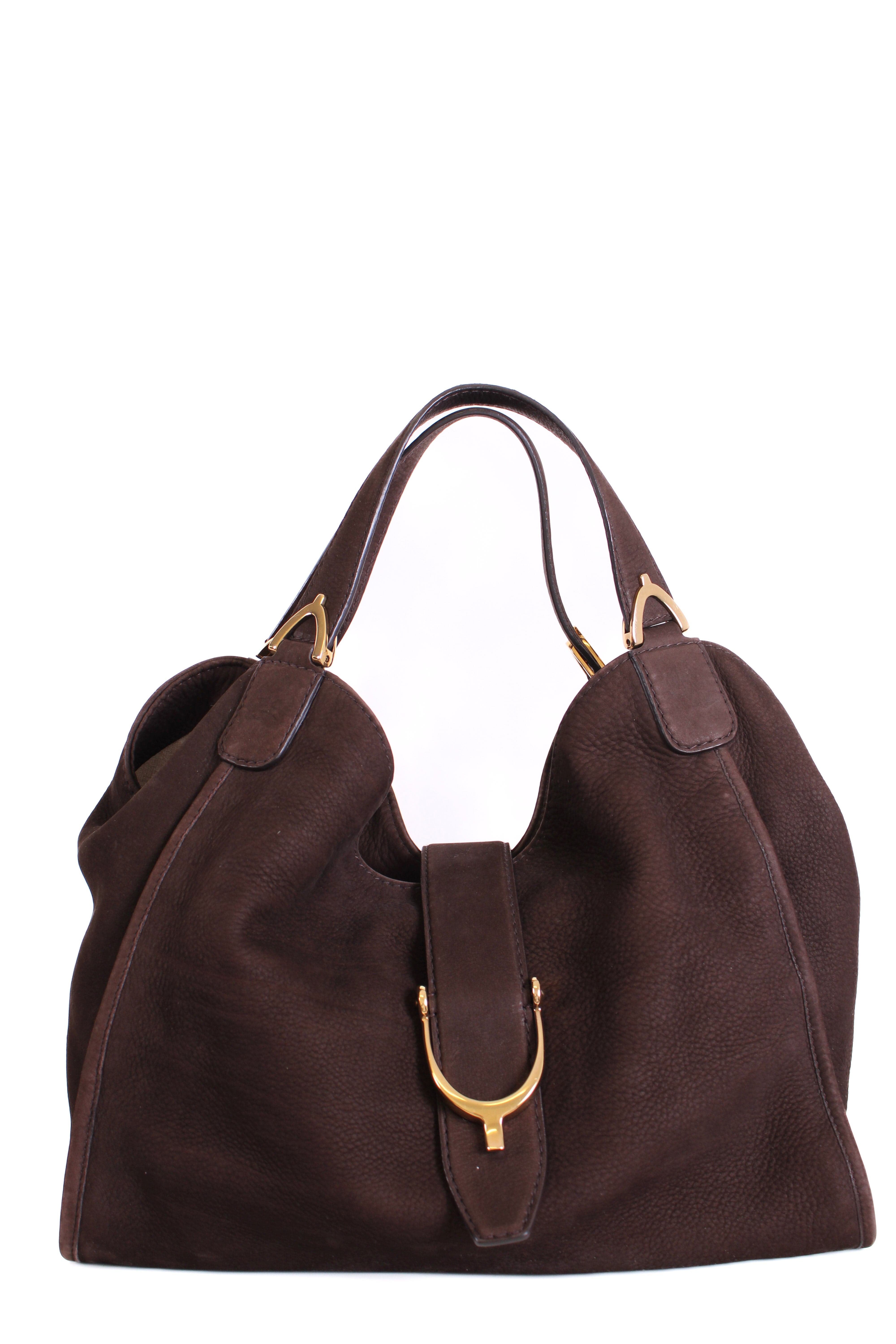 Gucci Gucci Stirup hobo bag brown suede