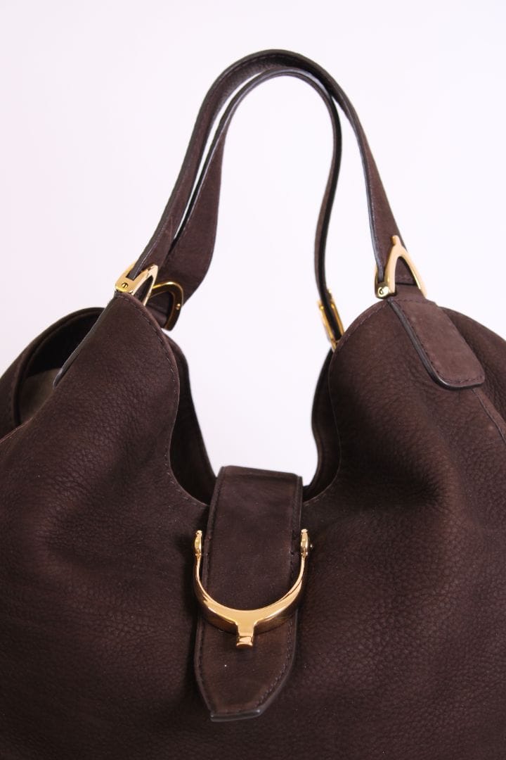 Gucci Gucci Stirup hobo bag brown suede
